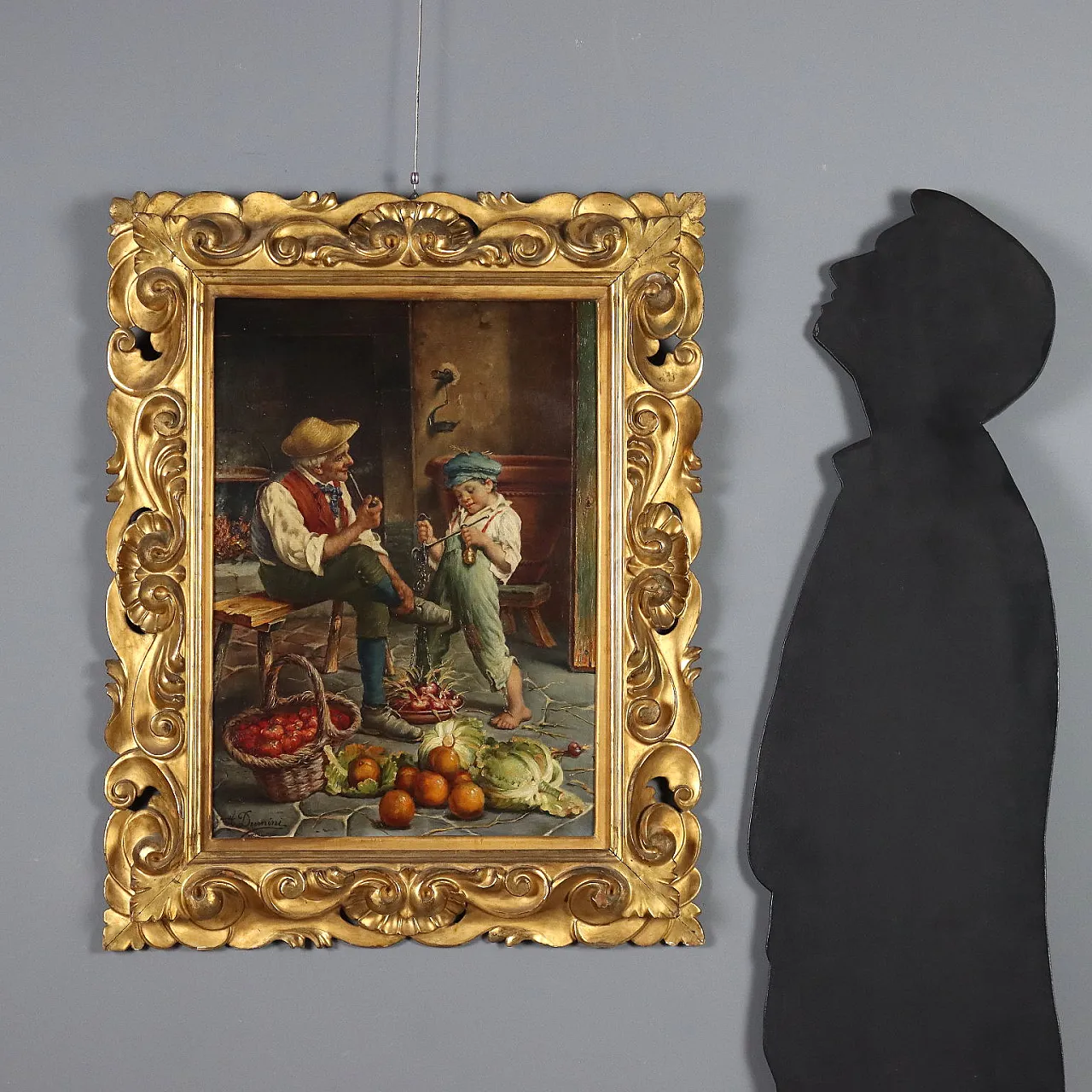 Painting by Adolfo Dumini, oil on canvas, 19th century 2