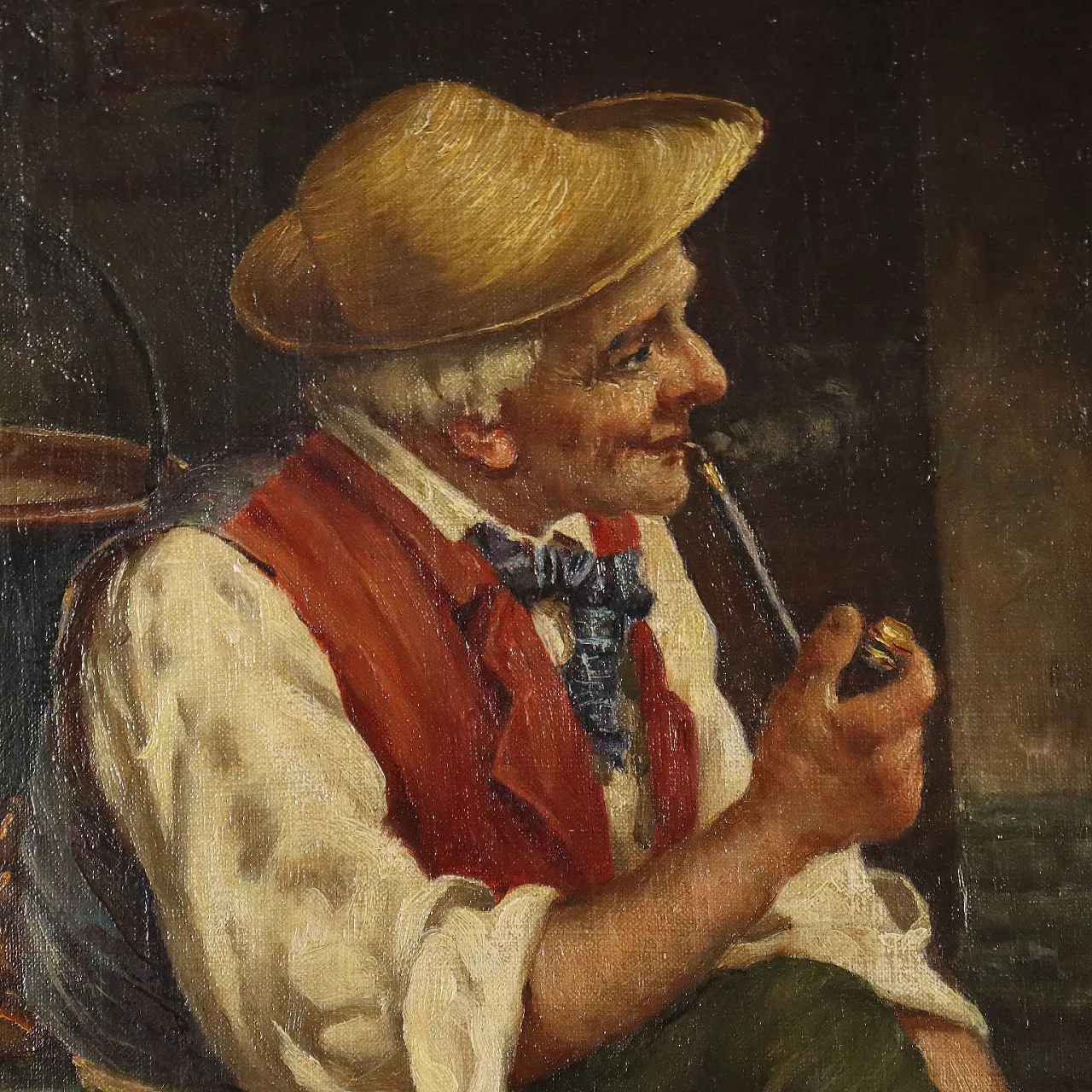 Painting by Adolfo Dumini, oil on canvas, 19th century 4