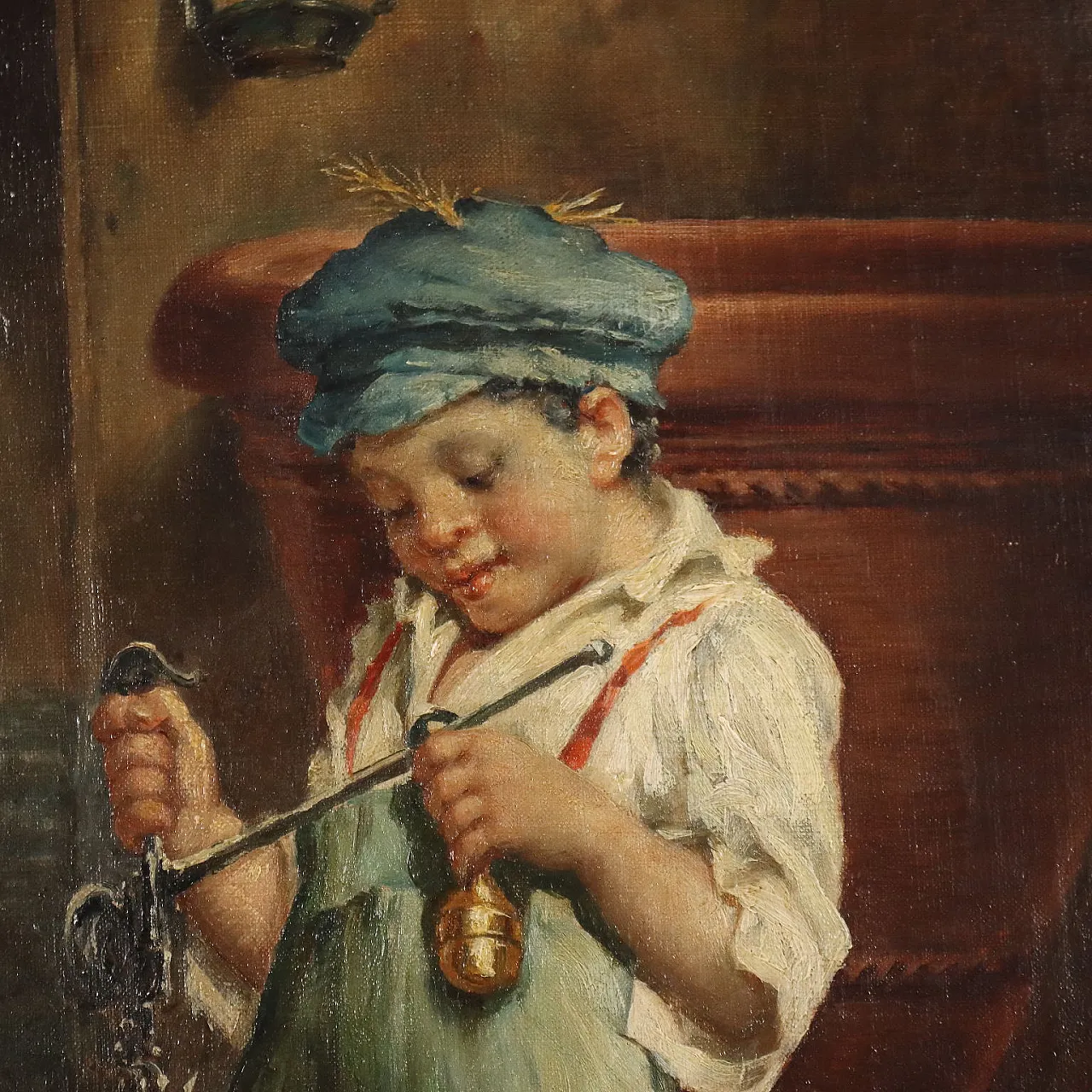Painting by Adolfo Dumini, oil on canvas, 19th century 5