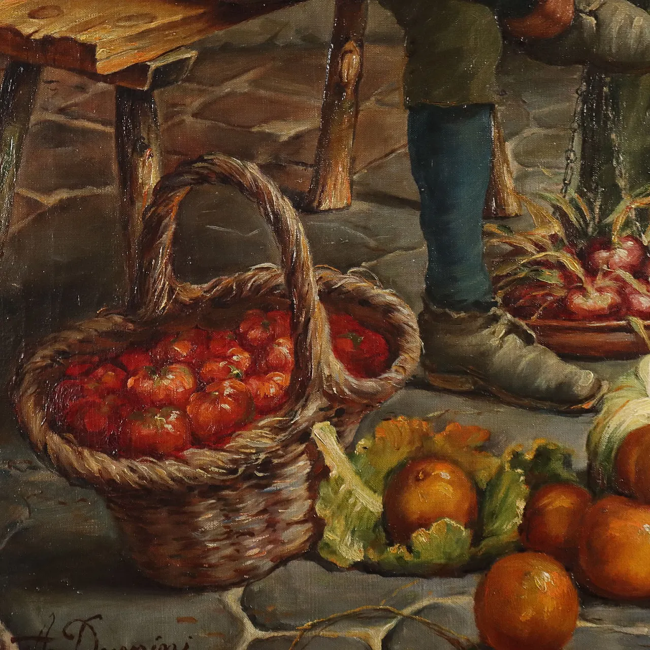Painting by Adolfo Dumini, oil on canvas, 19th century 6