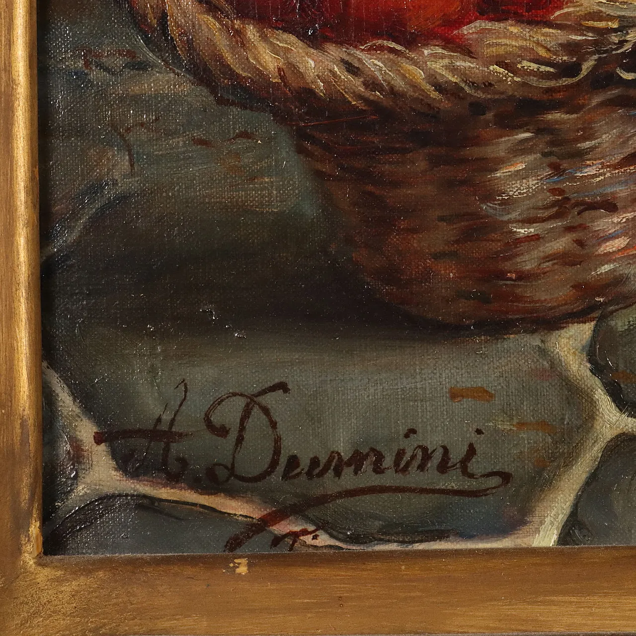 Painting by Adolfo Dumini, oil on canvas, 19th century 8