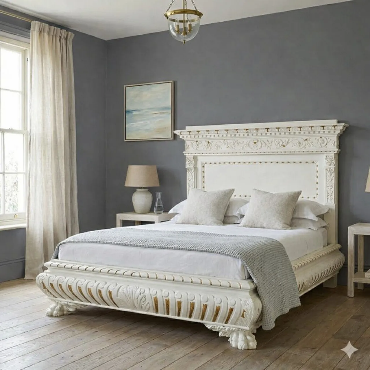 Neo-Renaissance style bed, 20th century 2