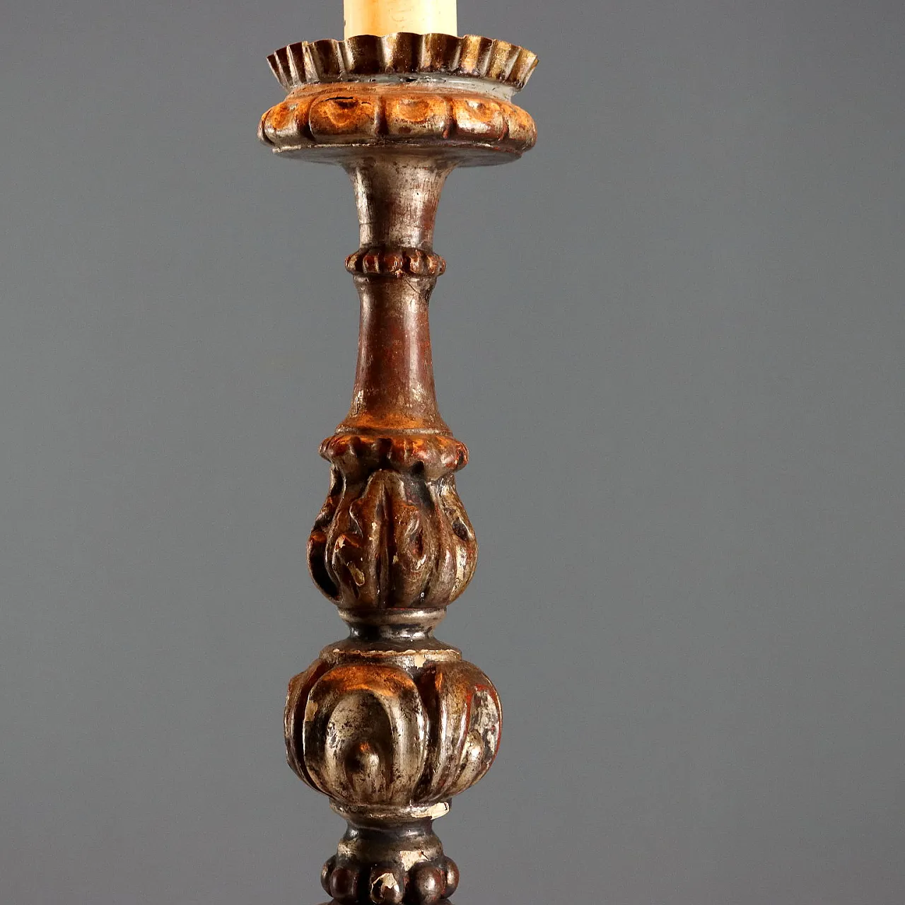 Carved wooden torch holder, 19th century 4