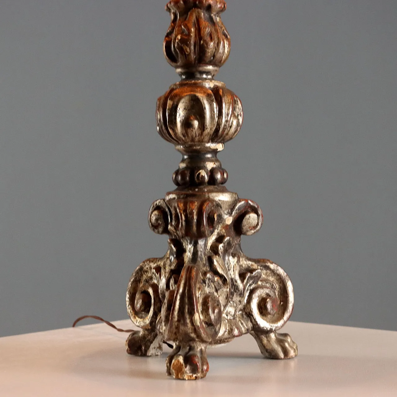 Carved wooden torch holder, 19th century 5
