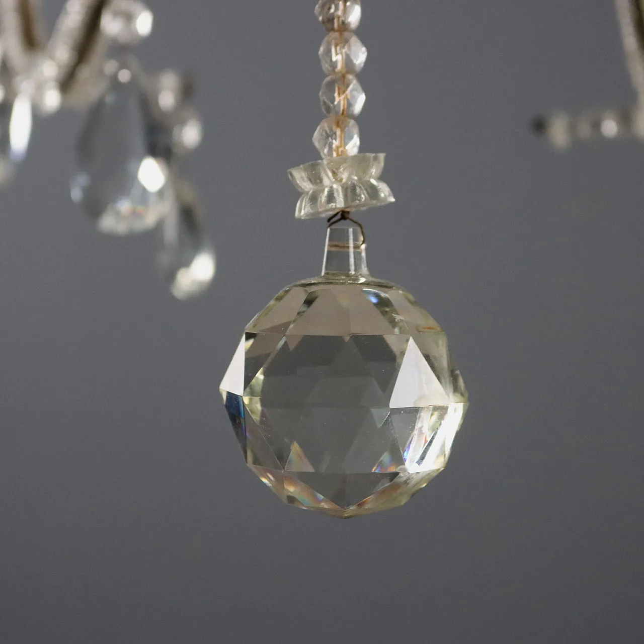 Lampadario in metallo e lamierino, '800 5