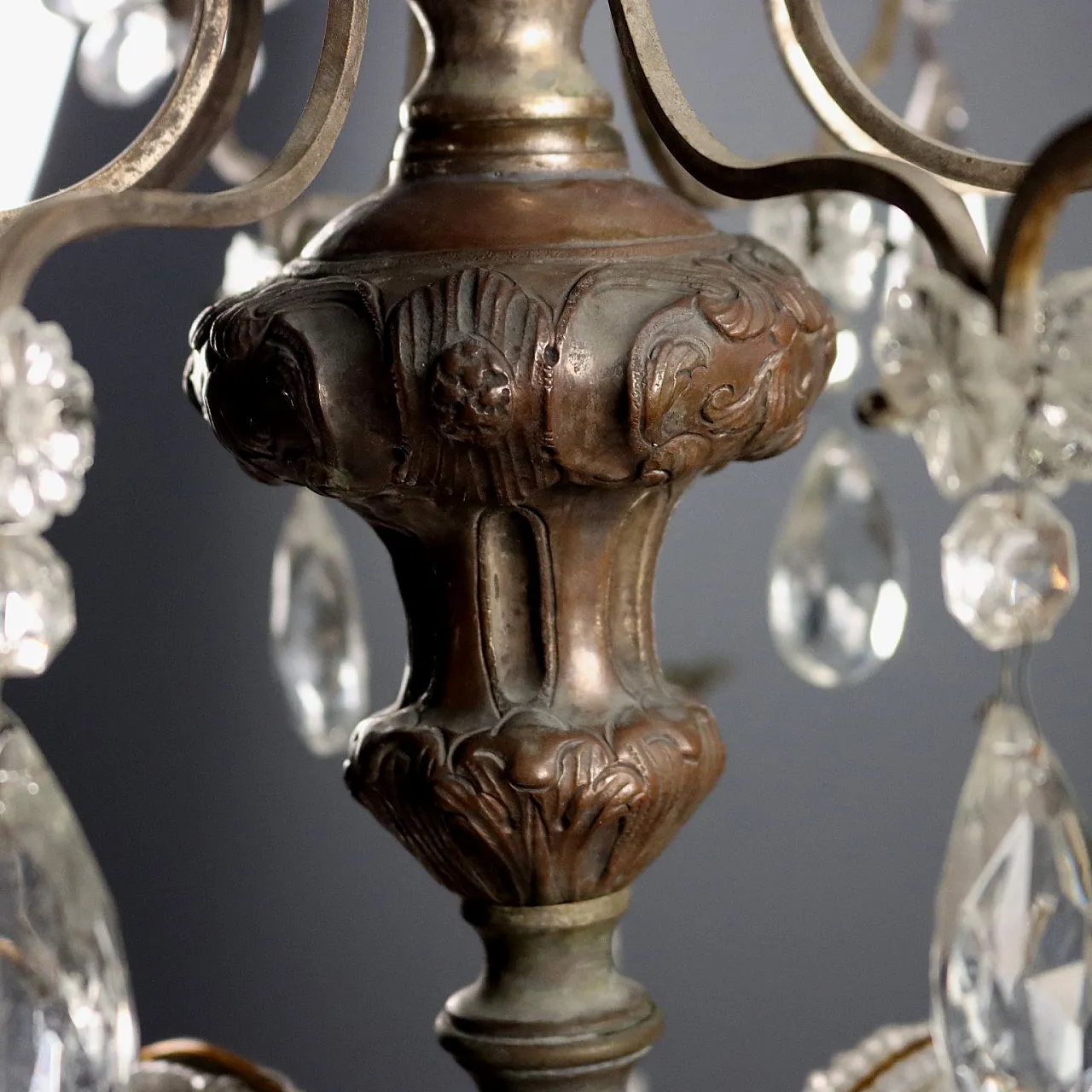 Lampadario in metallo e lamierino, '800 8