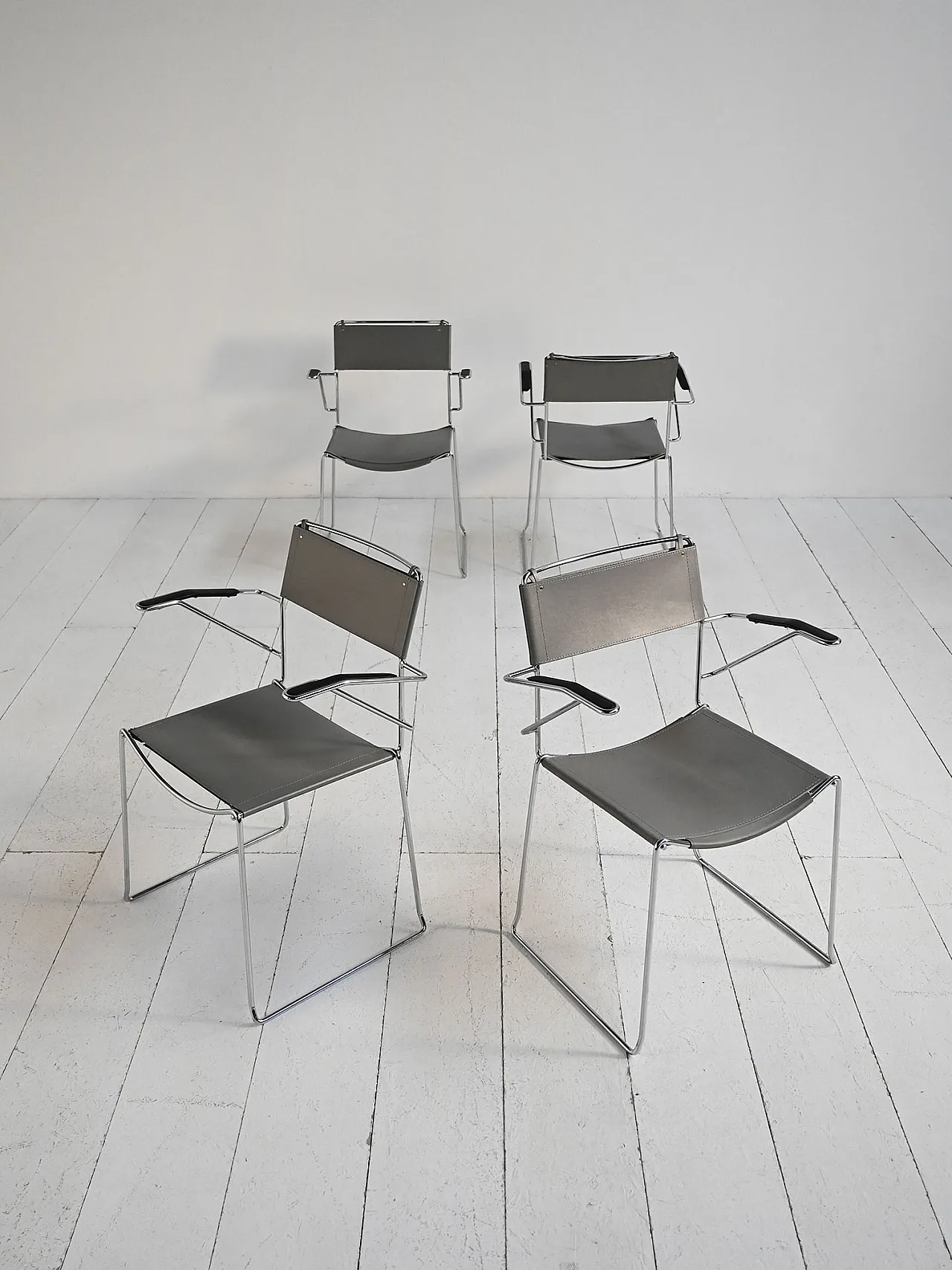 4 Spaghetti chairs by Giandomenico Belotti for Alias, 70s 1