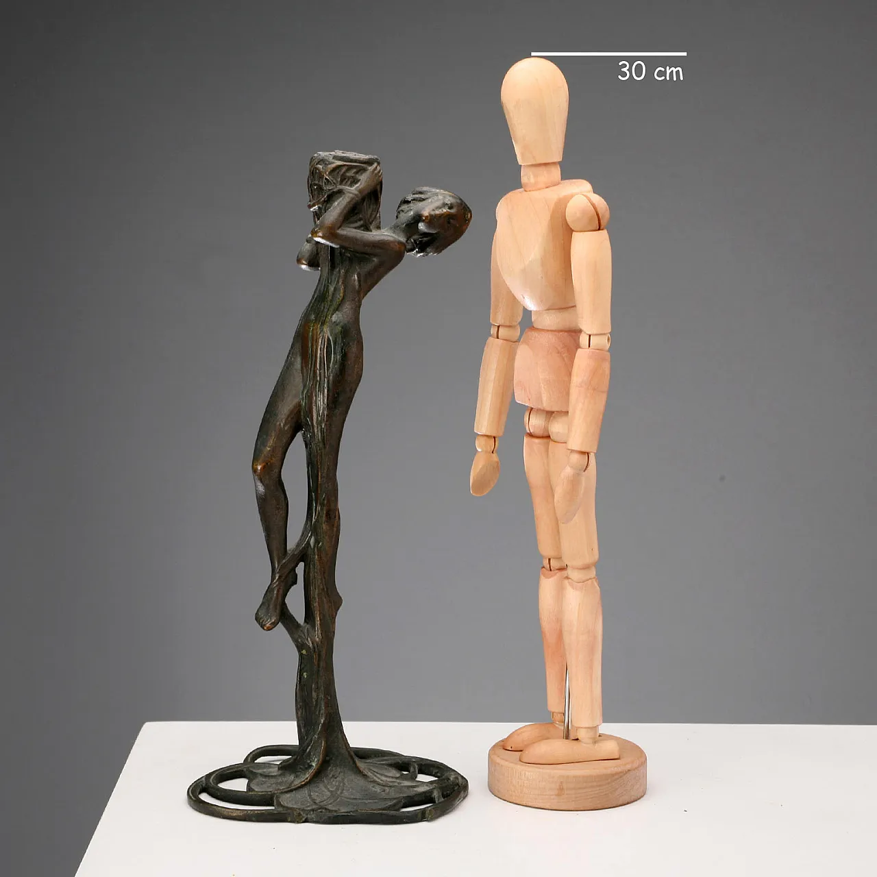 Art Nouveau bronze candle holder, 20th century 2