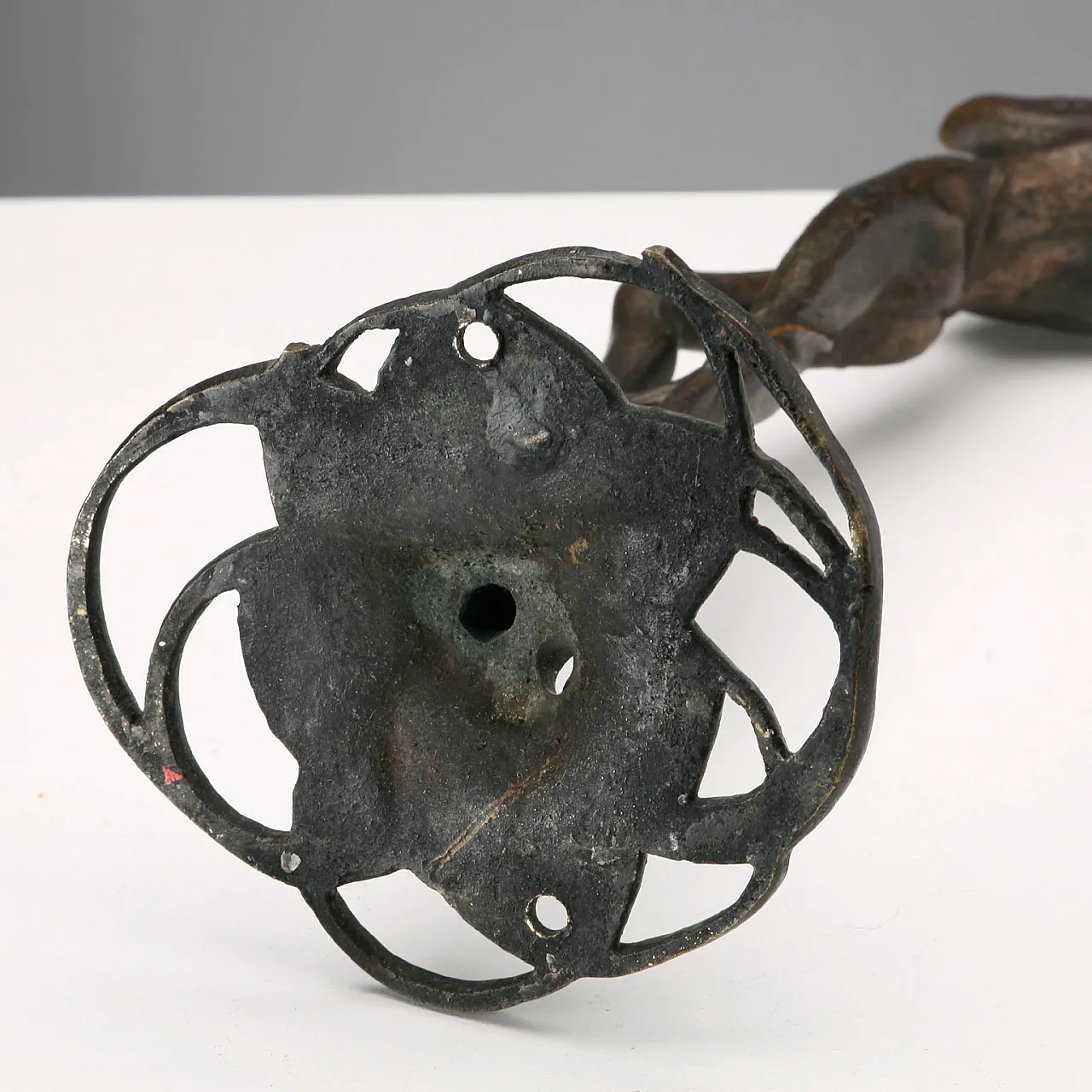 Art Nouveau bronze candle holder, 20th century 8