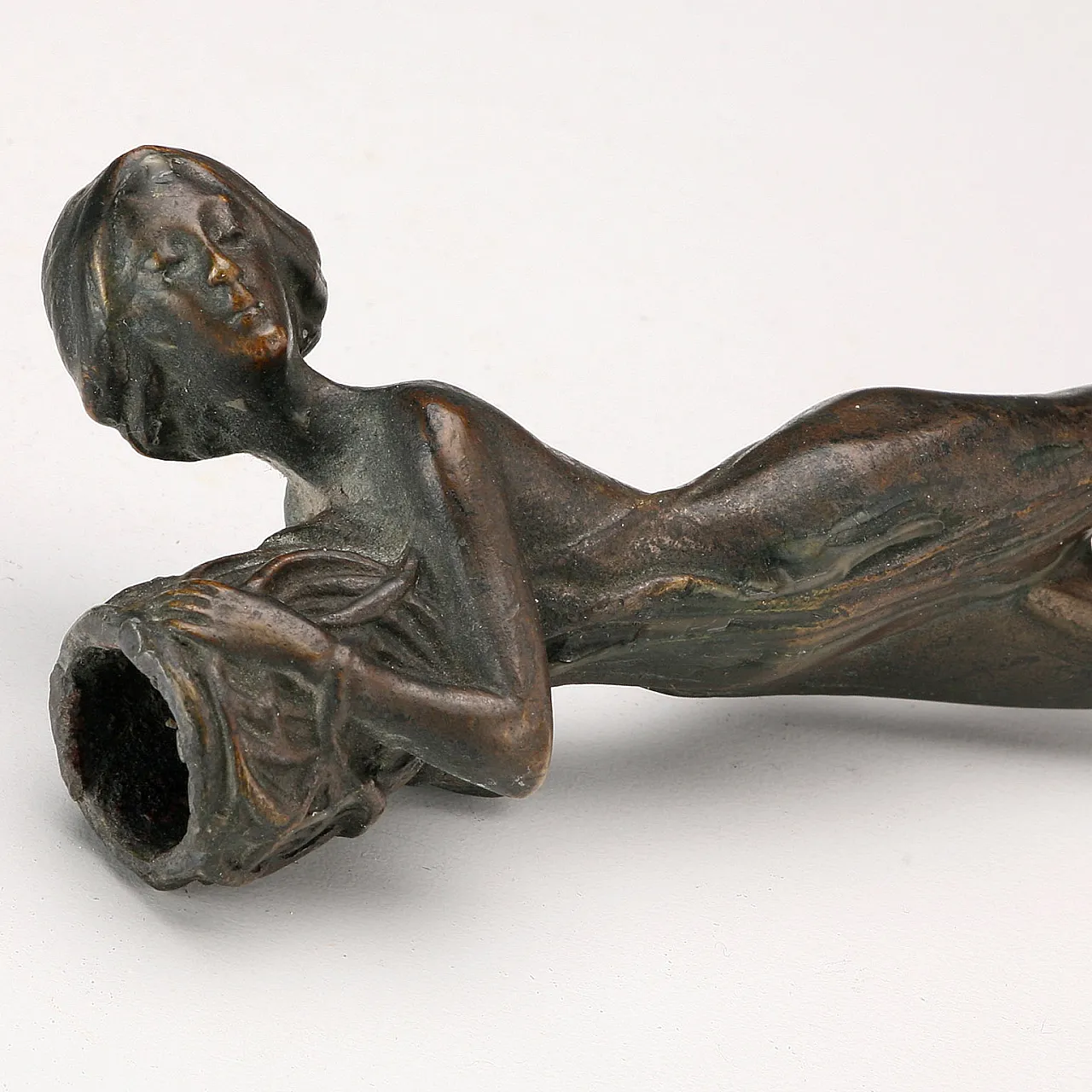 Art Nouveau bronze candle holder, 20th century 9