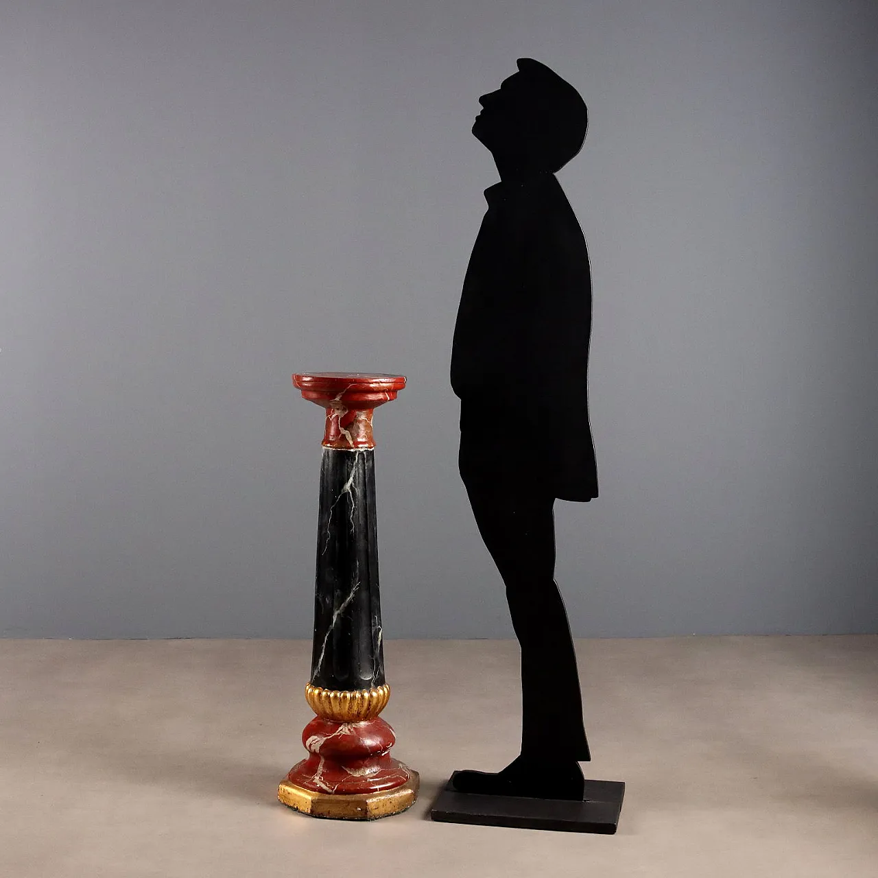 Colonna in cemento dipinta a finto marmo, '900 2