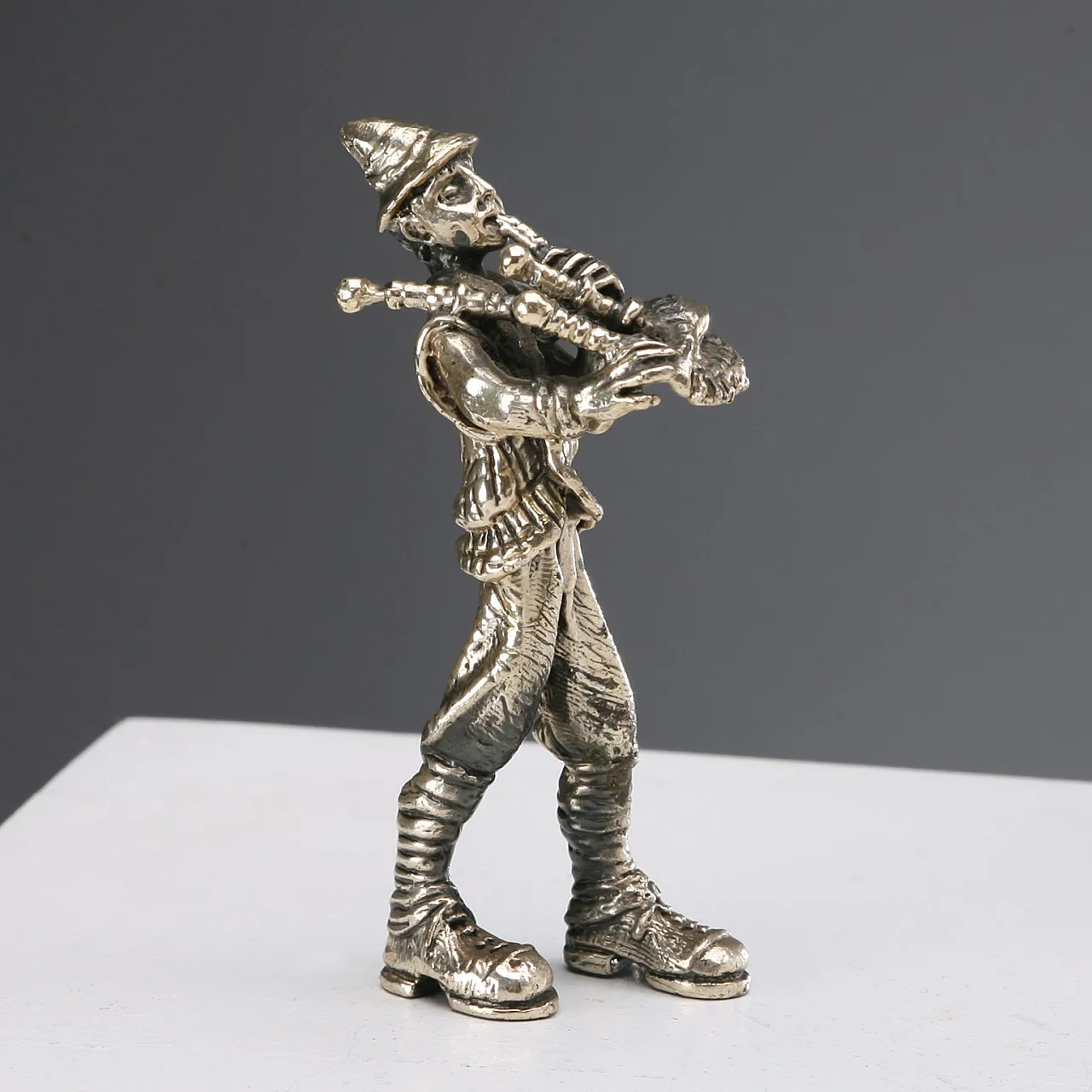 Silver bagpipe player manufacture Sorini Arezzo, 20th century 1