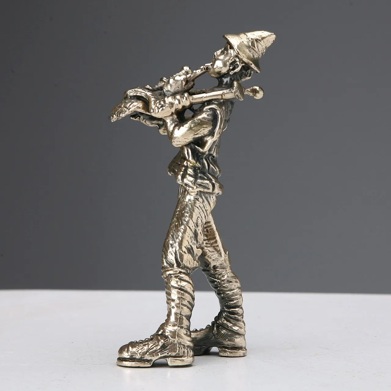 Silver bagpipe player manufacture Sorini Arezzo, 20th century 3