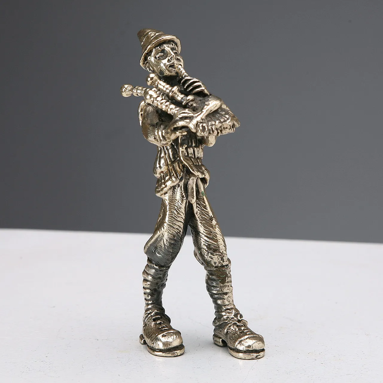 Silver bagpipe player manufacture Sorini Arezzo, 20th century 5
