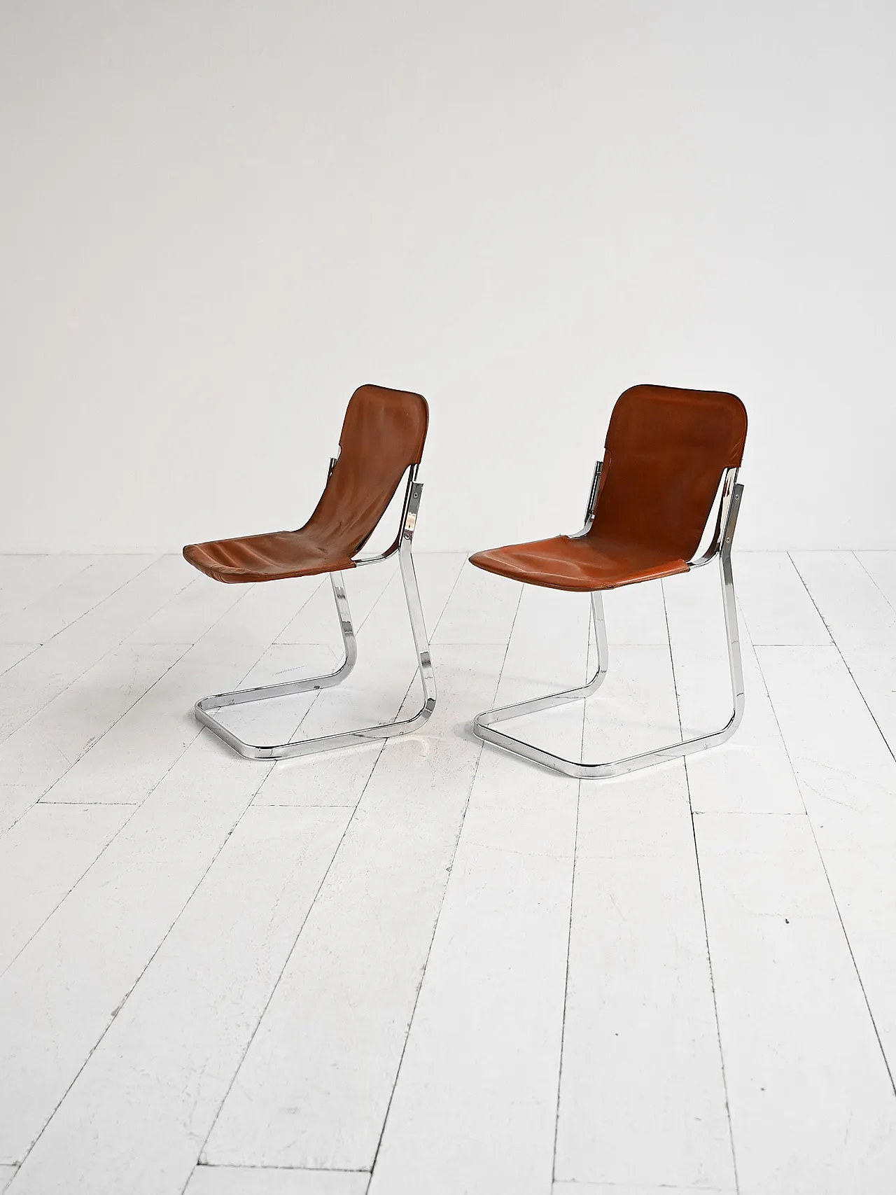 Pair of chairs in Willy Rizzo for Cidue style, 1970s 5