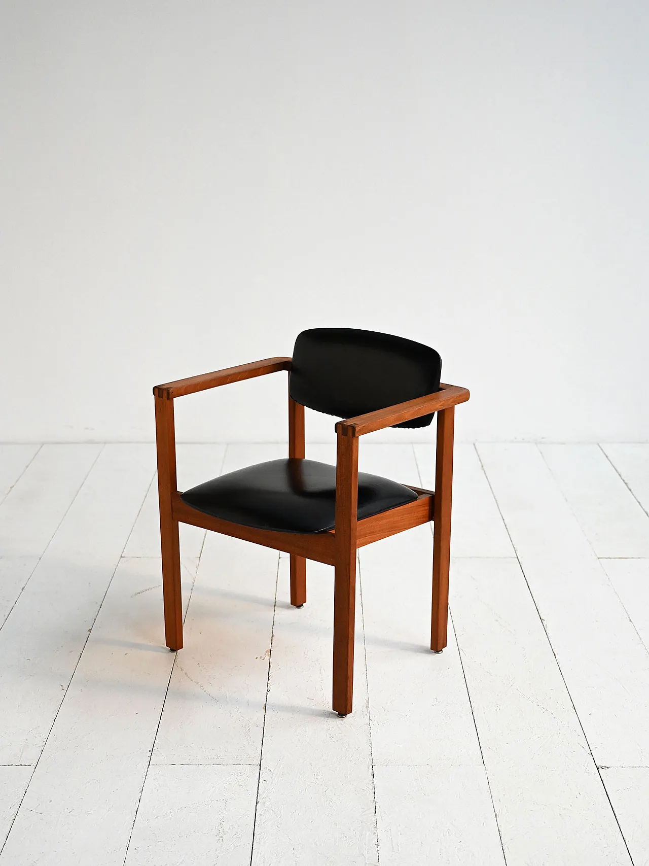 Teak and leather chair, Denmark, 1960s 3