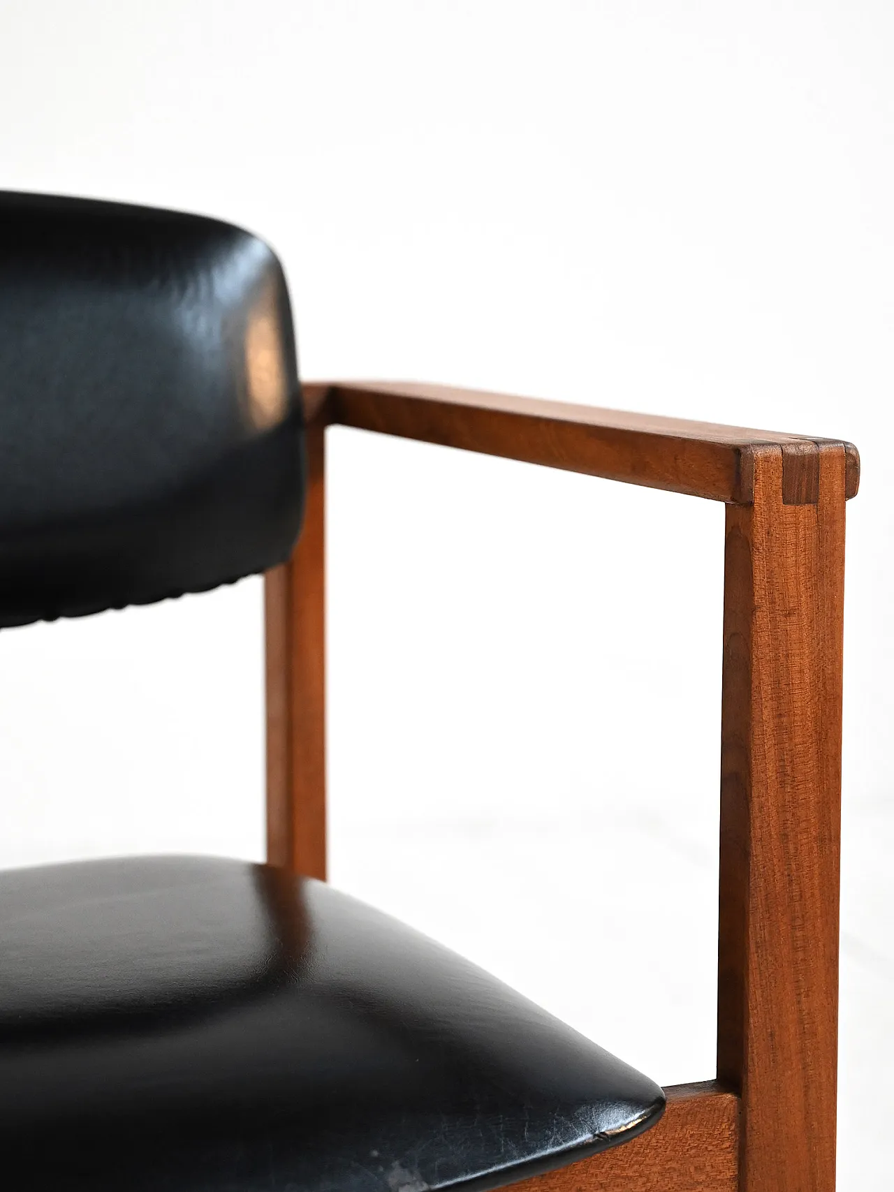 Teak and leather chair, Denmark, 1960s 5
