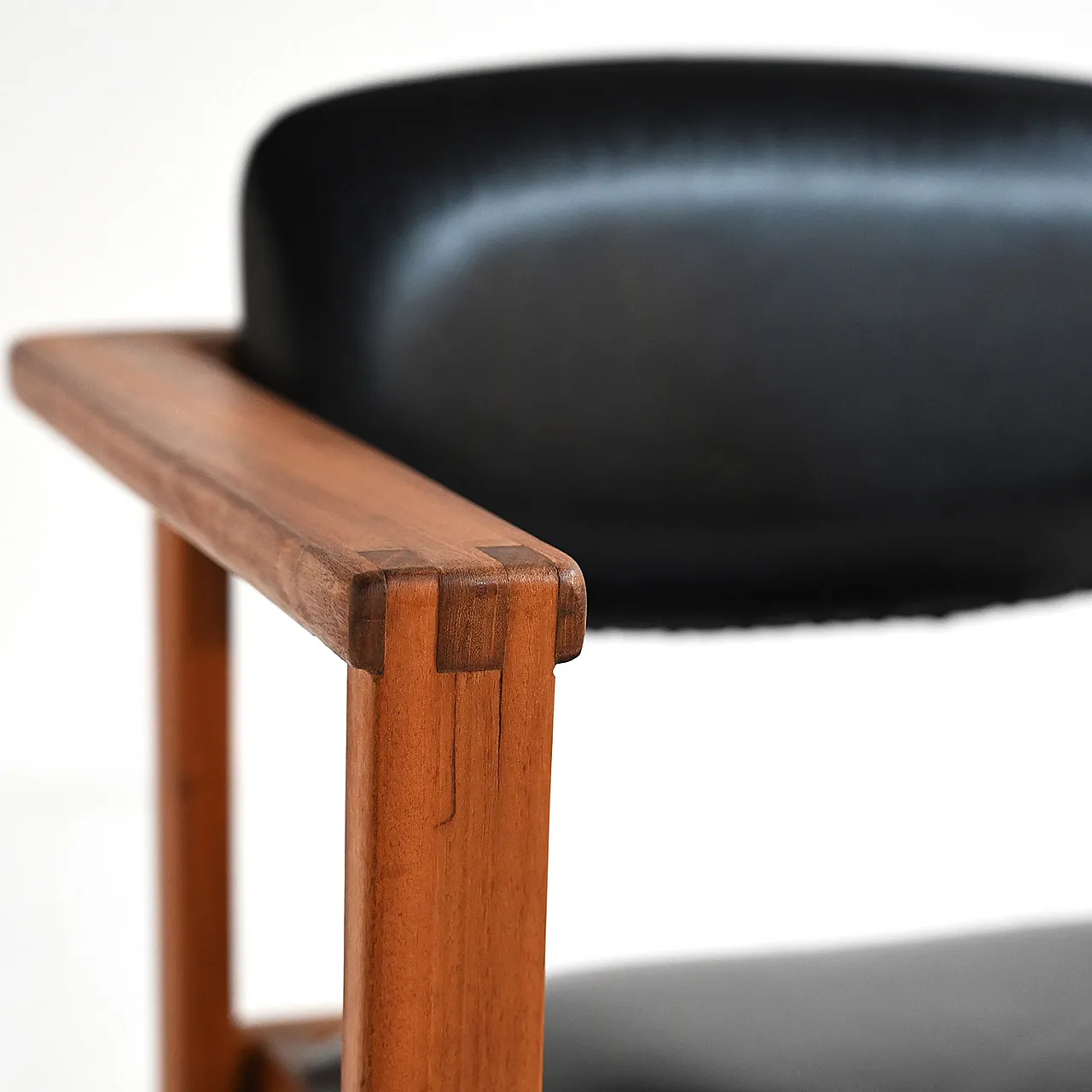 Teak and leather chair, Denmark, 1960s 6