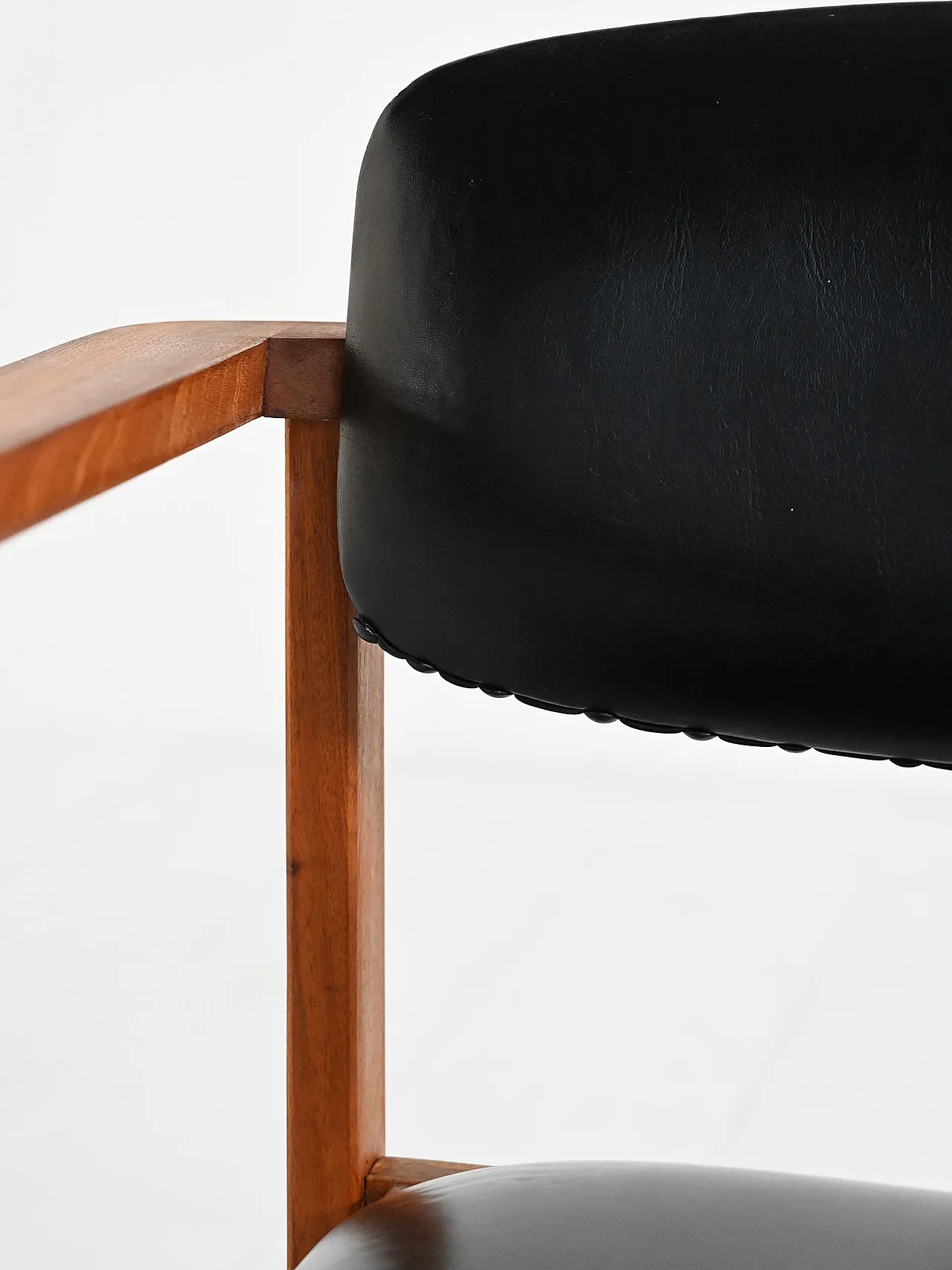 Teak and leather chair, Denmark, 1960s 7