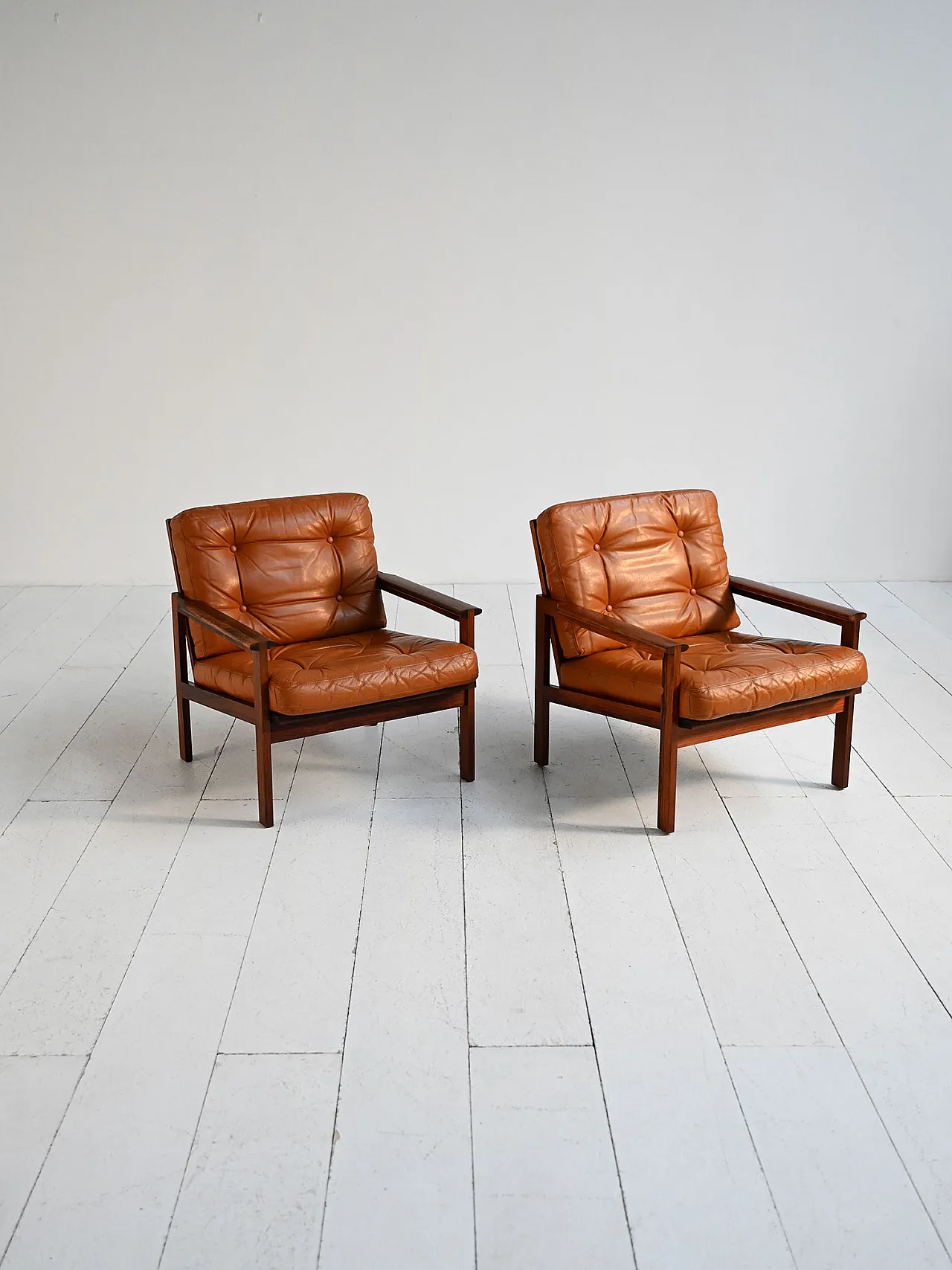 Capella armchairs Illum Wikkelsø Denmark, 1960s 2