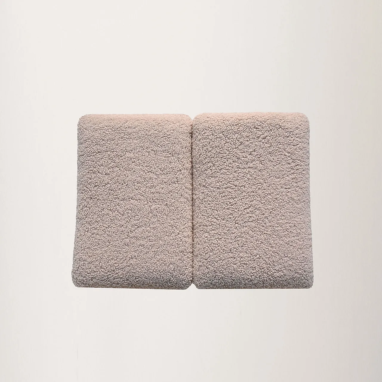 Pair of scandinavian stools in teak and sheepskin, 1960s 8