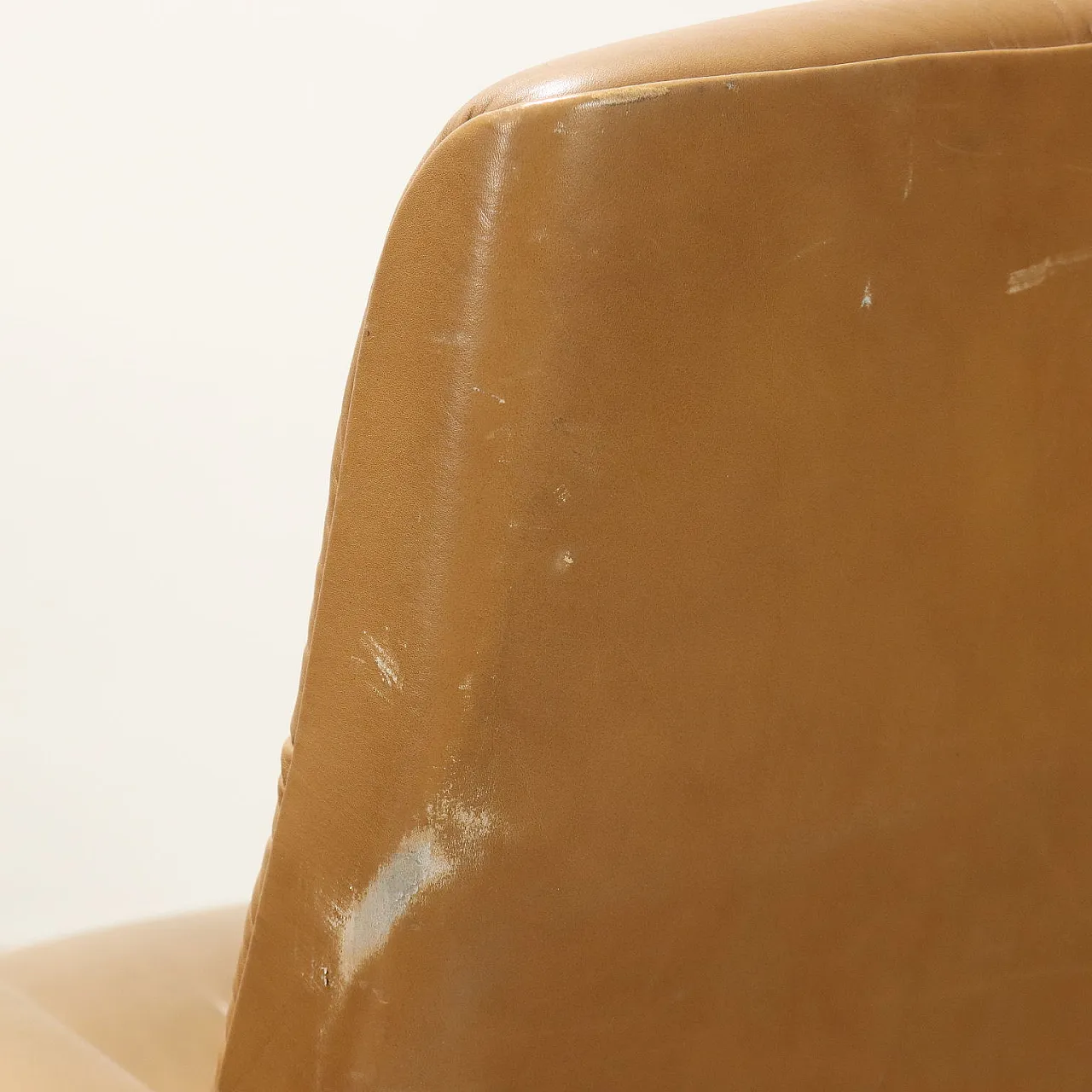 Leather and steel swivel office chair, 1960s 8