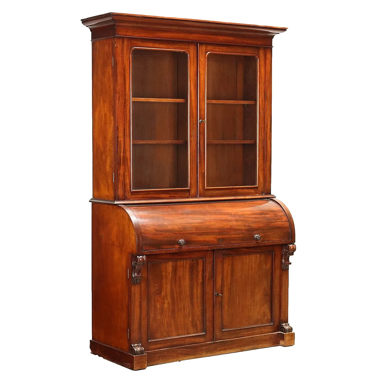 Credenza in mogano con anta a rullo, '800 1