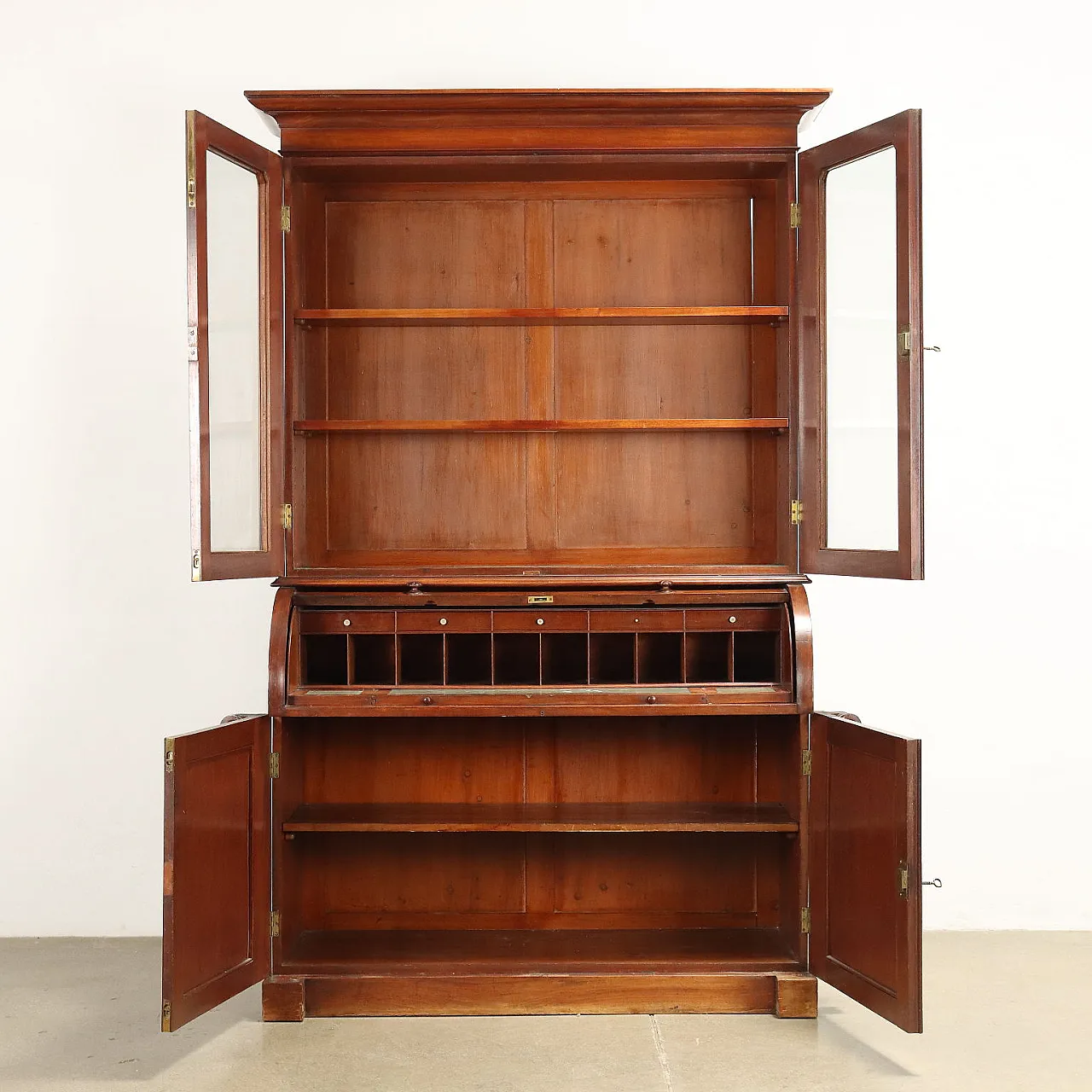 Credenza in mogano con anta a rullo, '800 4