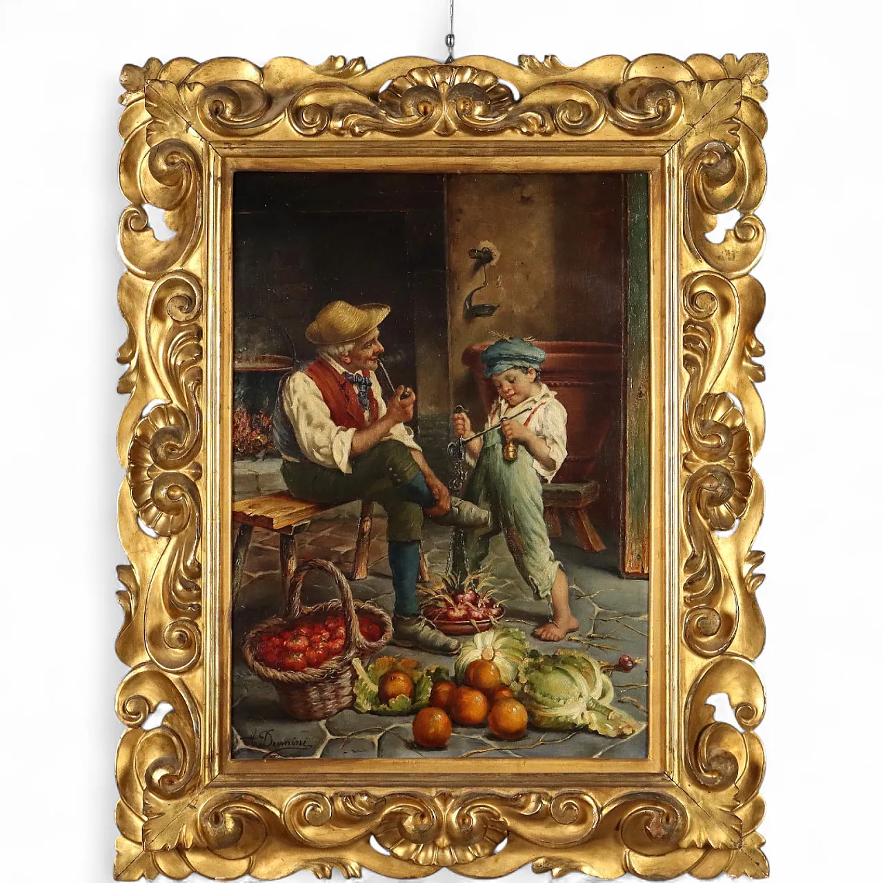 Painting by Adolfo Dumini, oil on canvas, 19th century 11