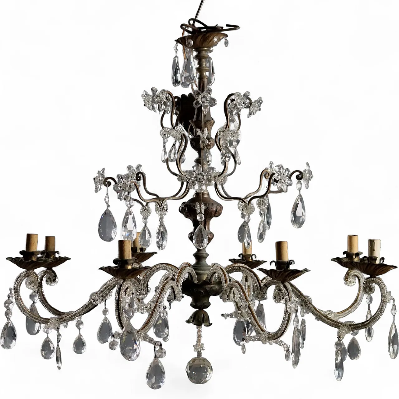 Lampadario in metallo e lamierino, '800 11