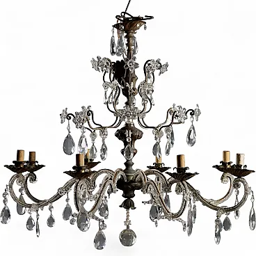 Lampadario in metallo e lamierino, '800