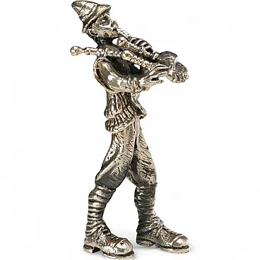 Silver bagpipe player manufacture Sorini Arezzo, 20th century