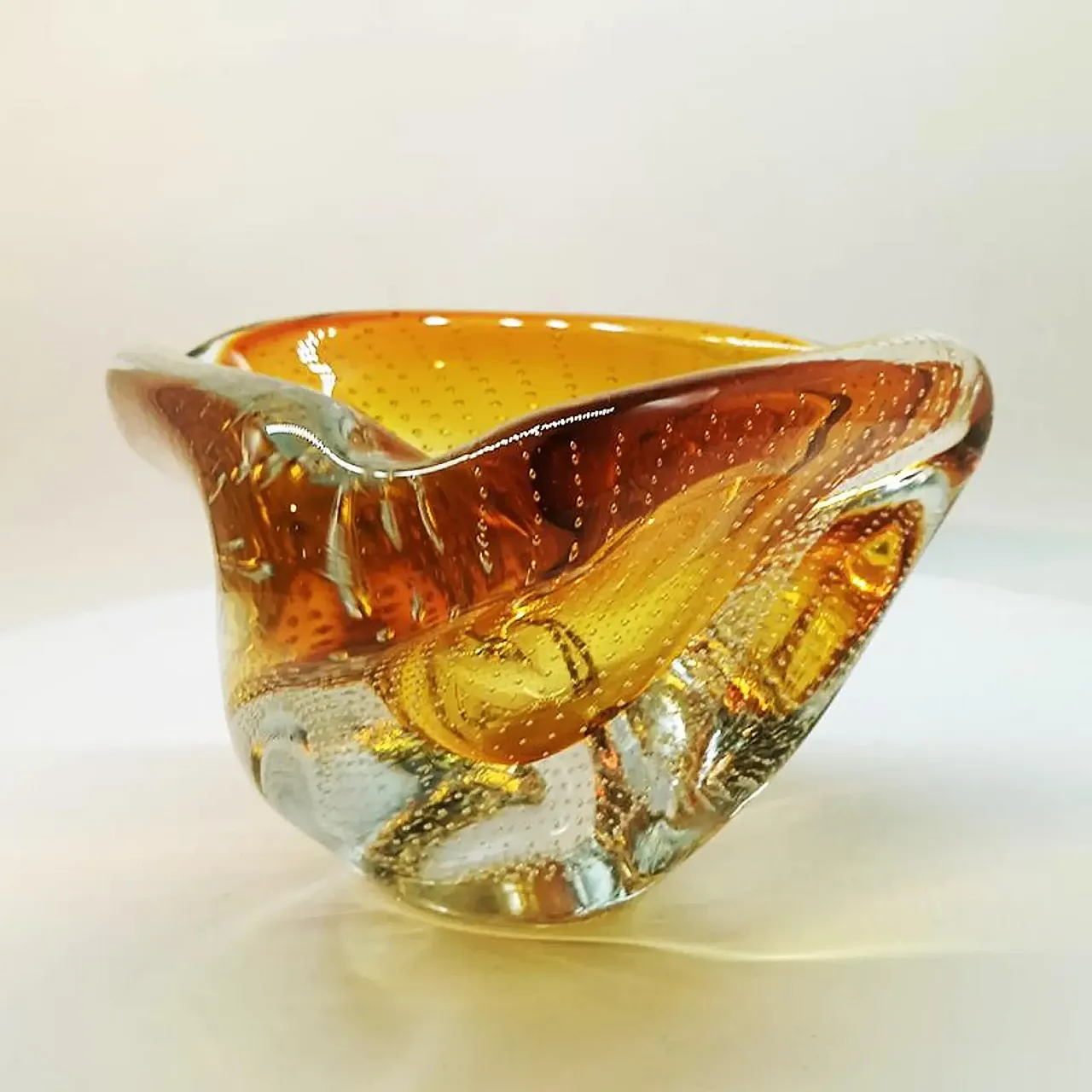 Centerpiece in Murano glass with air bubble, 1950s 5
