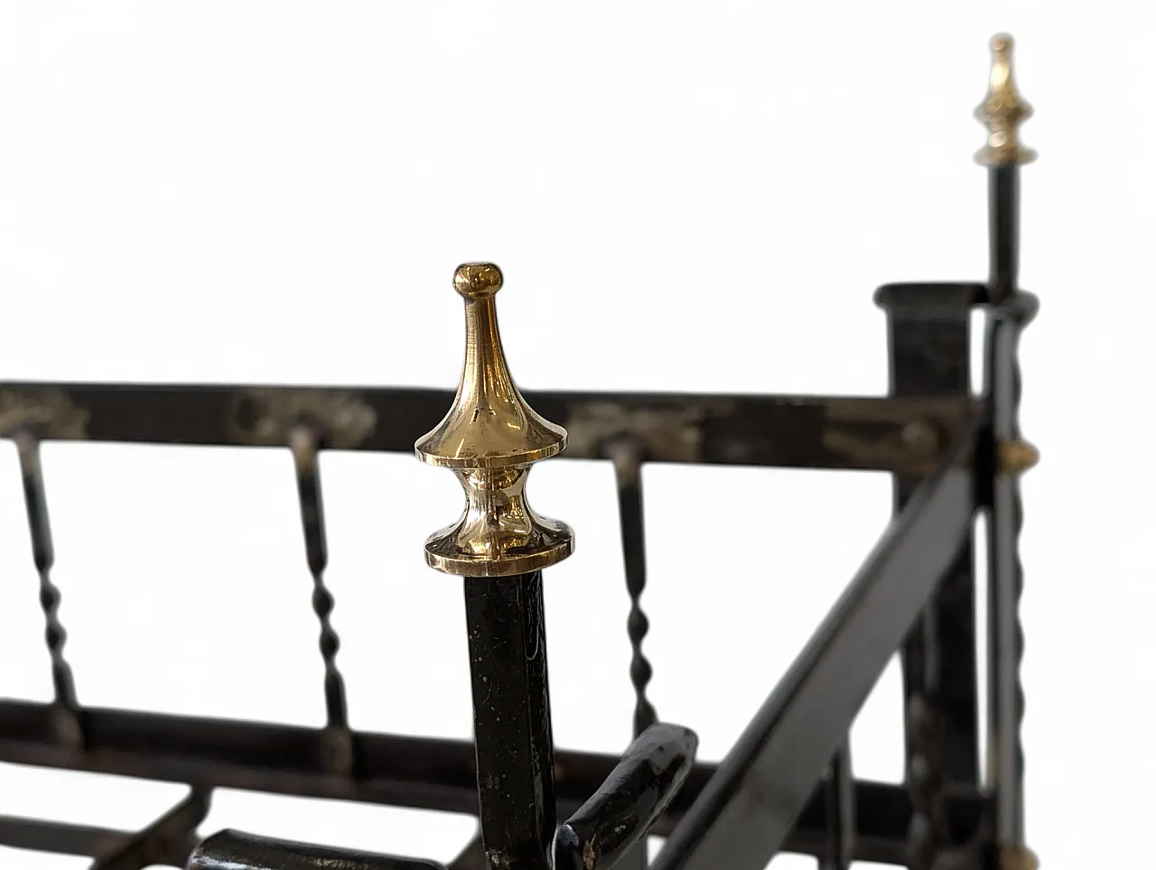 Iron and brass log holder in classic style, 1960s 4
