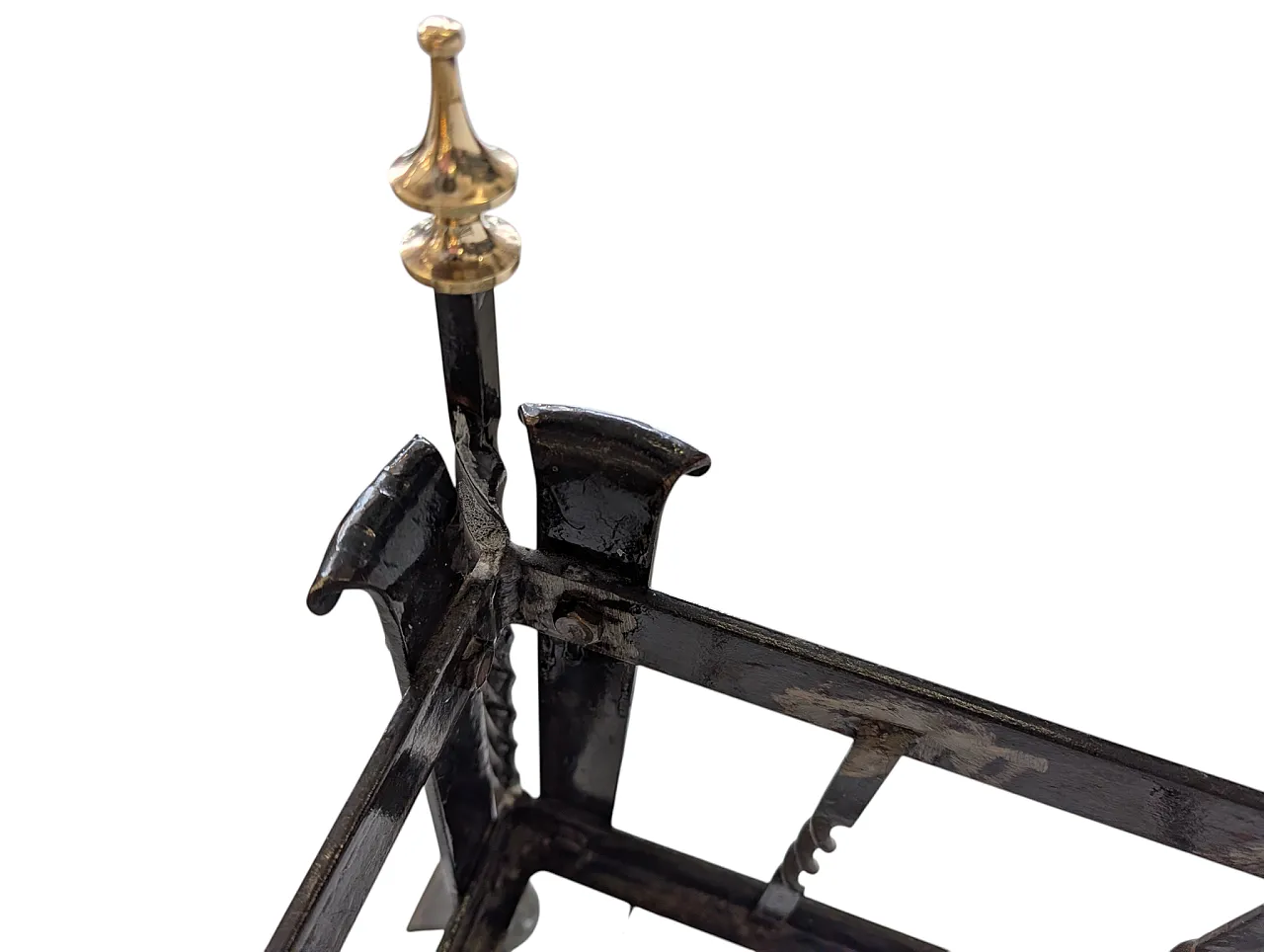 Iron and brass log holder in classic style, 1960s 8