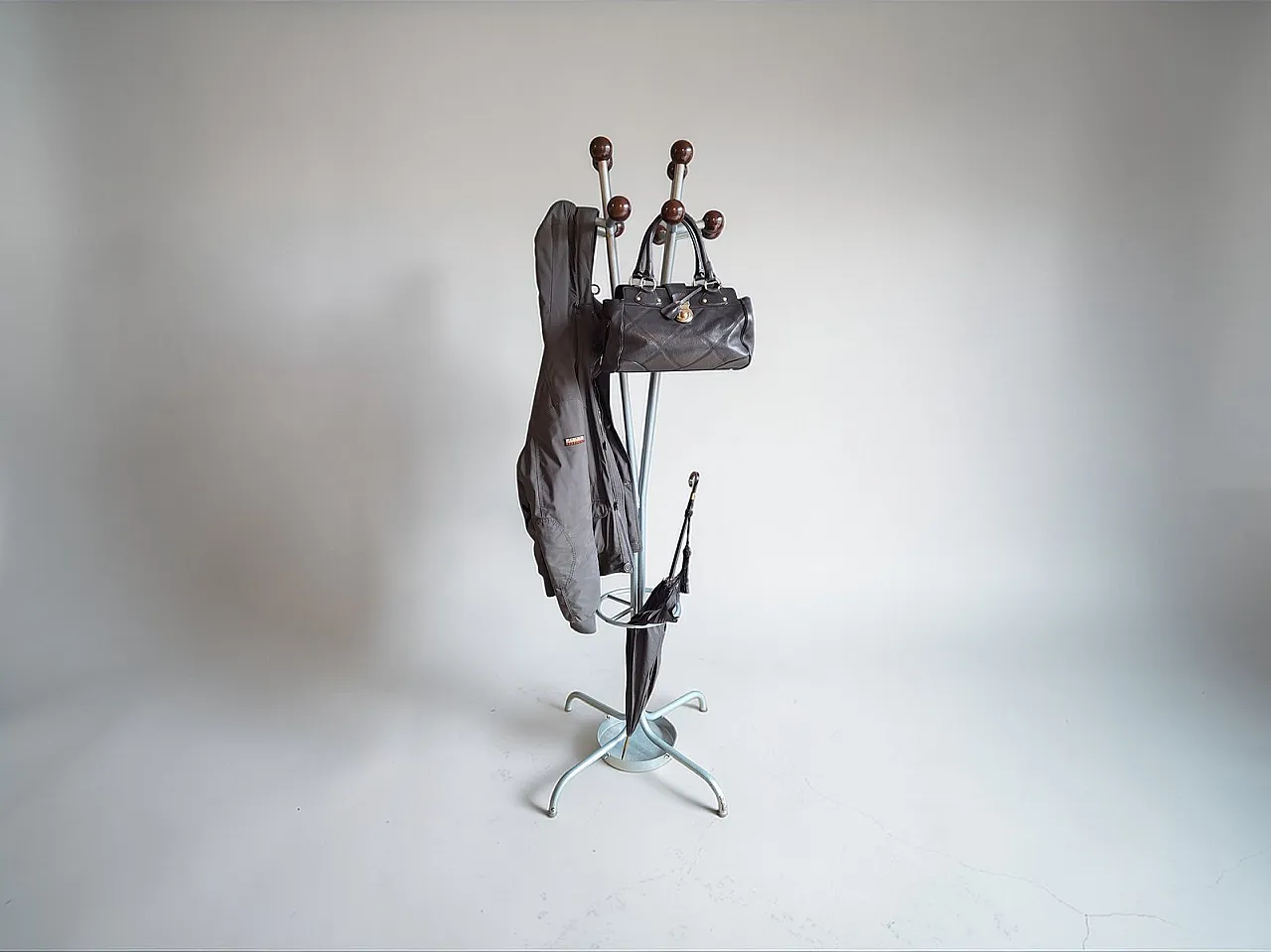 Industrial coat rack with umbrella stand, 1960s 5