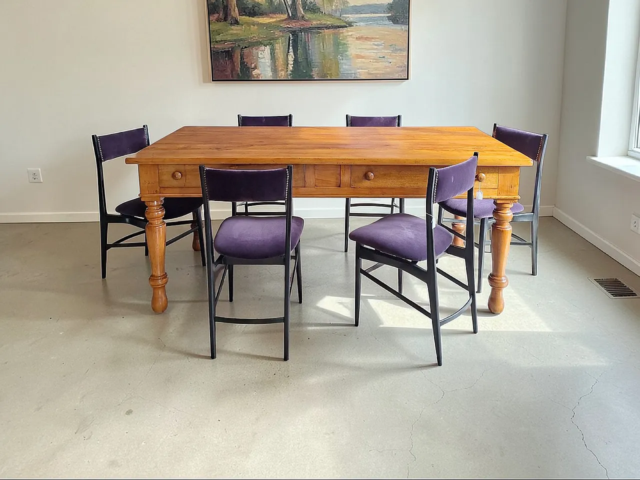 Tavolo da pranzo in ciliegio con cassetti, fine '800 7