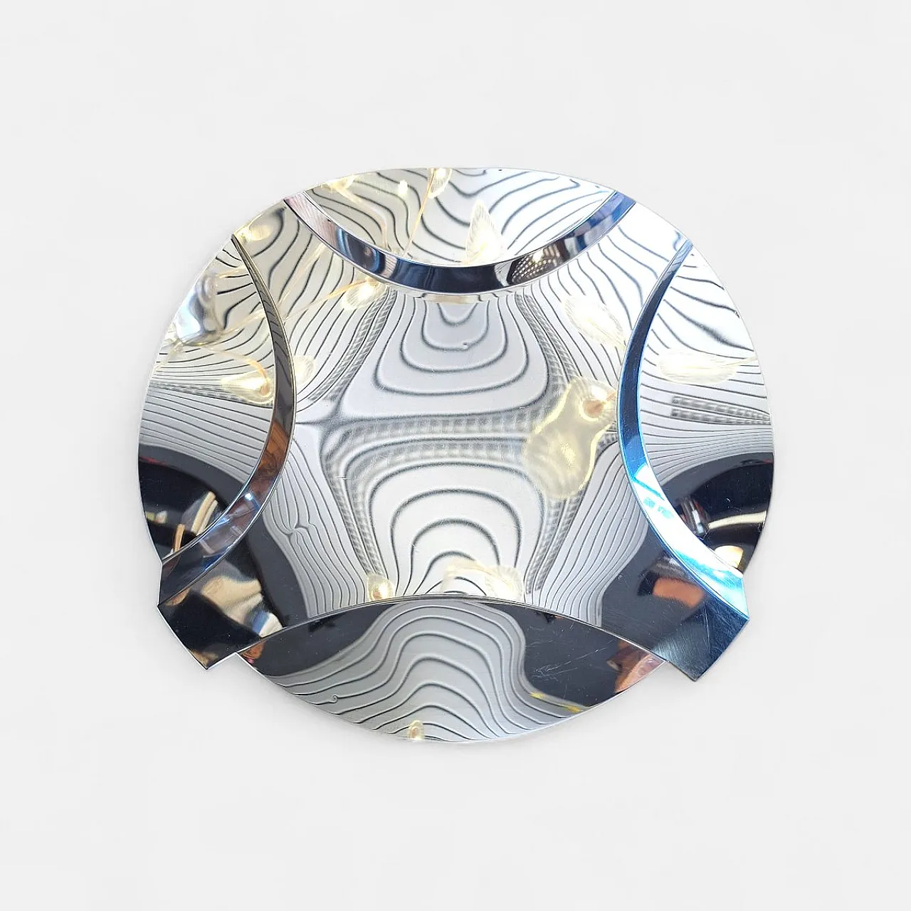 Piatto in acciaio di Enrico Panzeri per Robots Milano, anni '70 2