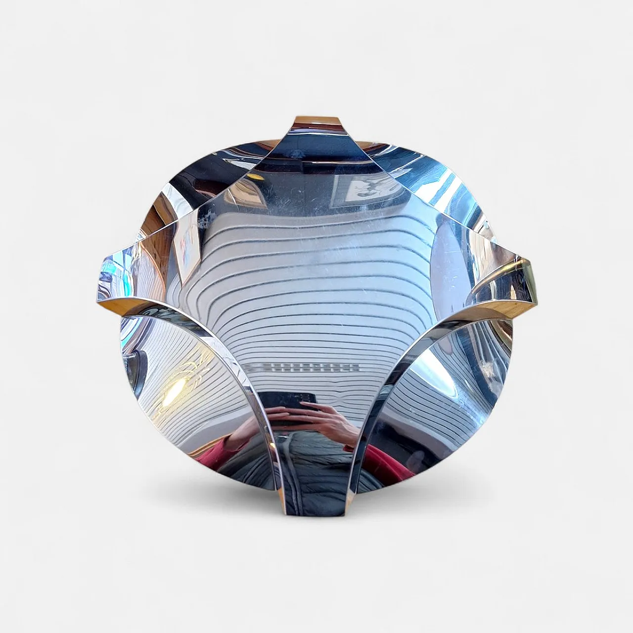 Piatto in acciaio di Enrico Panzeri per Robots Milano, anni '70 4