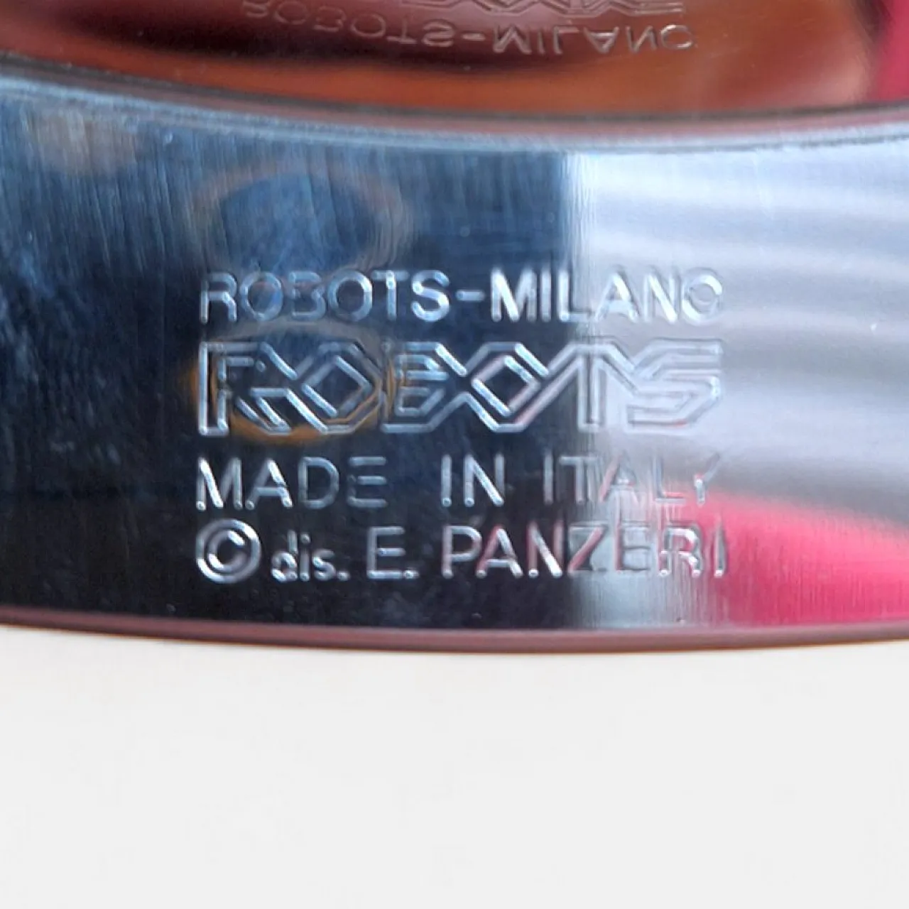 Piatto in acciaio di Enrico Panzeri per Robots Milano, anni '70 5