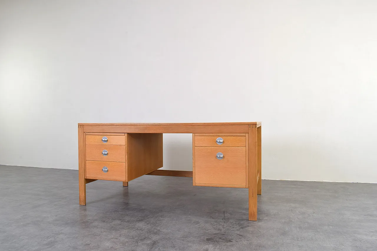 Scrivania Mid-Century in quercia di Chr. Rasmussen per Randers Møbelfabrik, anni '70. 9