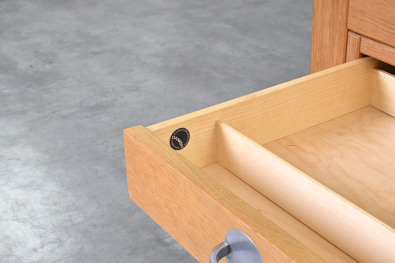 Scrivania Mid-Century in quercia di Chr. Rasmussen per Randers Møbelfabrik, anni '70. 20