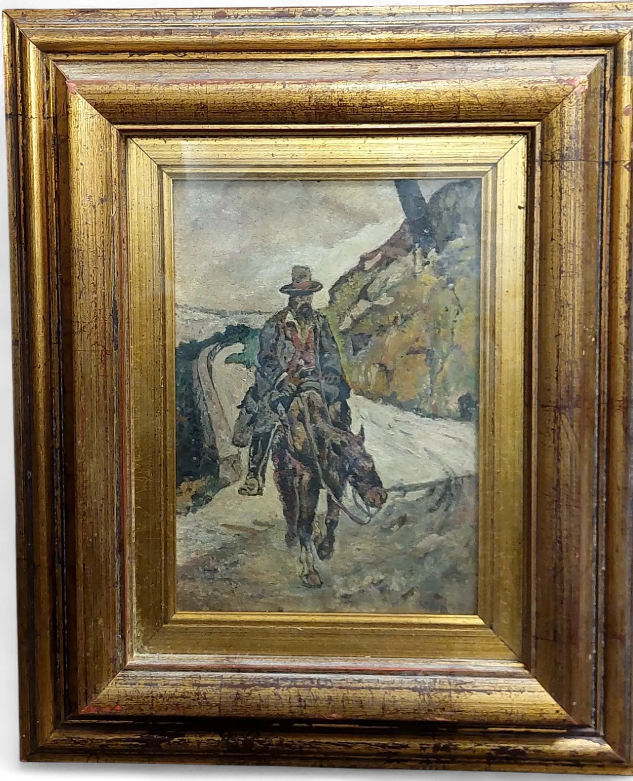 Soggetto a cavallo, olio su faesite, fine '800 13