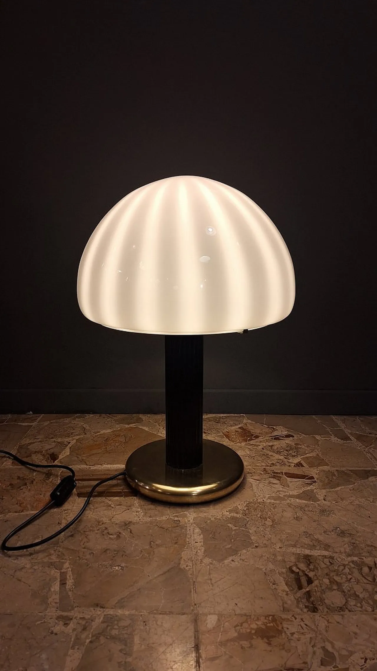Cordonata series table lamp in brass and glass from Venini, 1970s 2