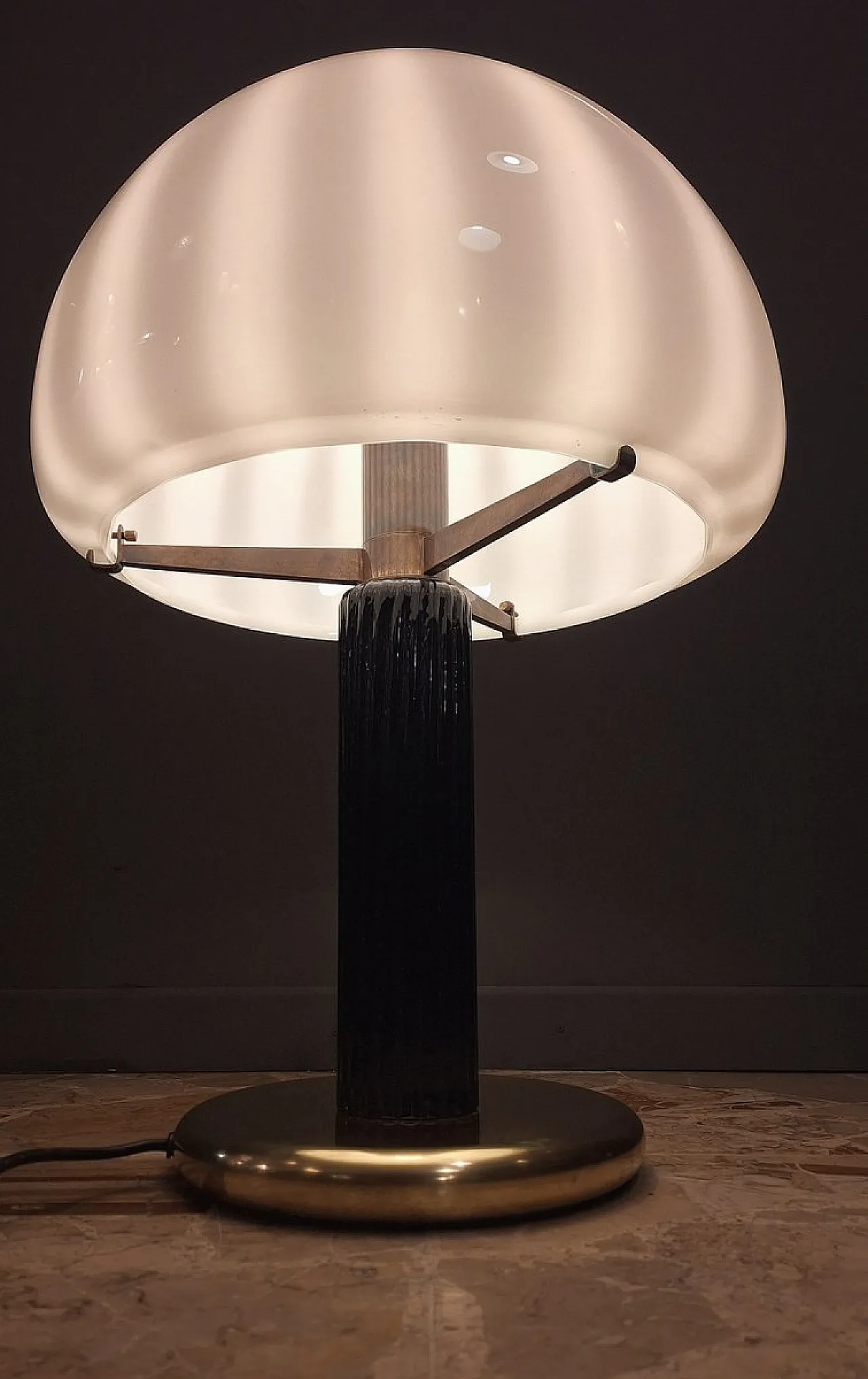 Cordonata series table lamp in brass and glass from Venini, 1970s 3