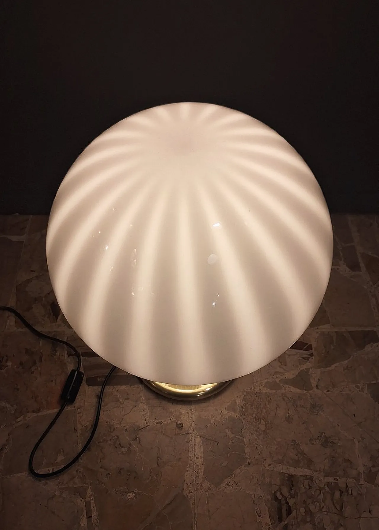 Cordonata series table lamp in brass and glass from Venini, 1970s 4