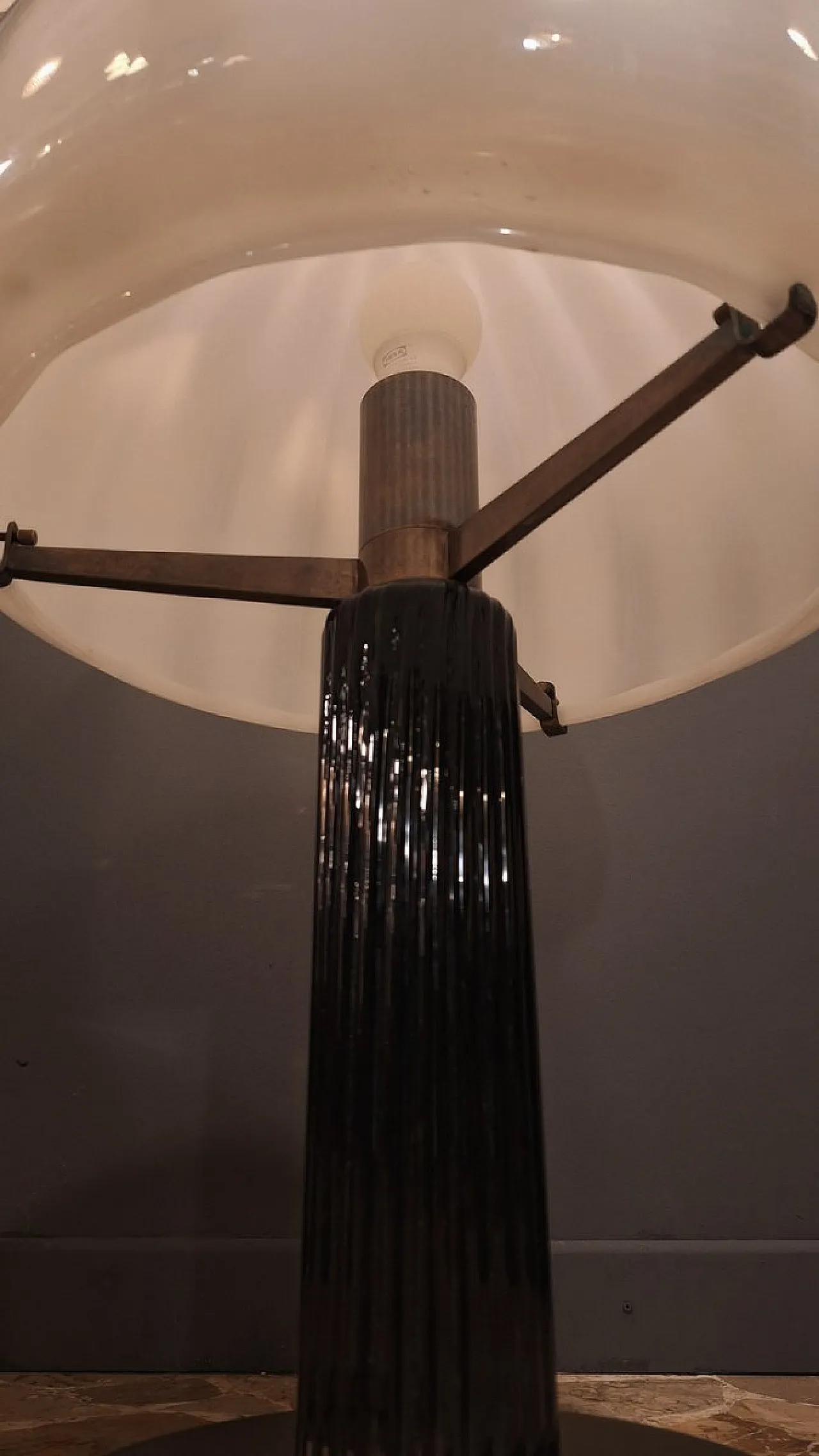 Cordonata series table lamp in brass and glass from Venini, 1970s 5