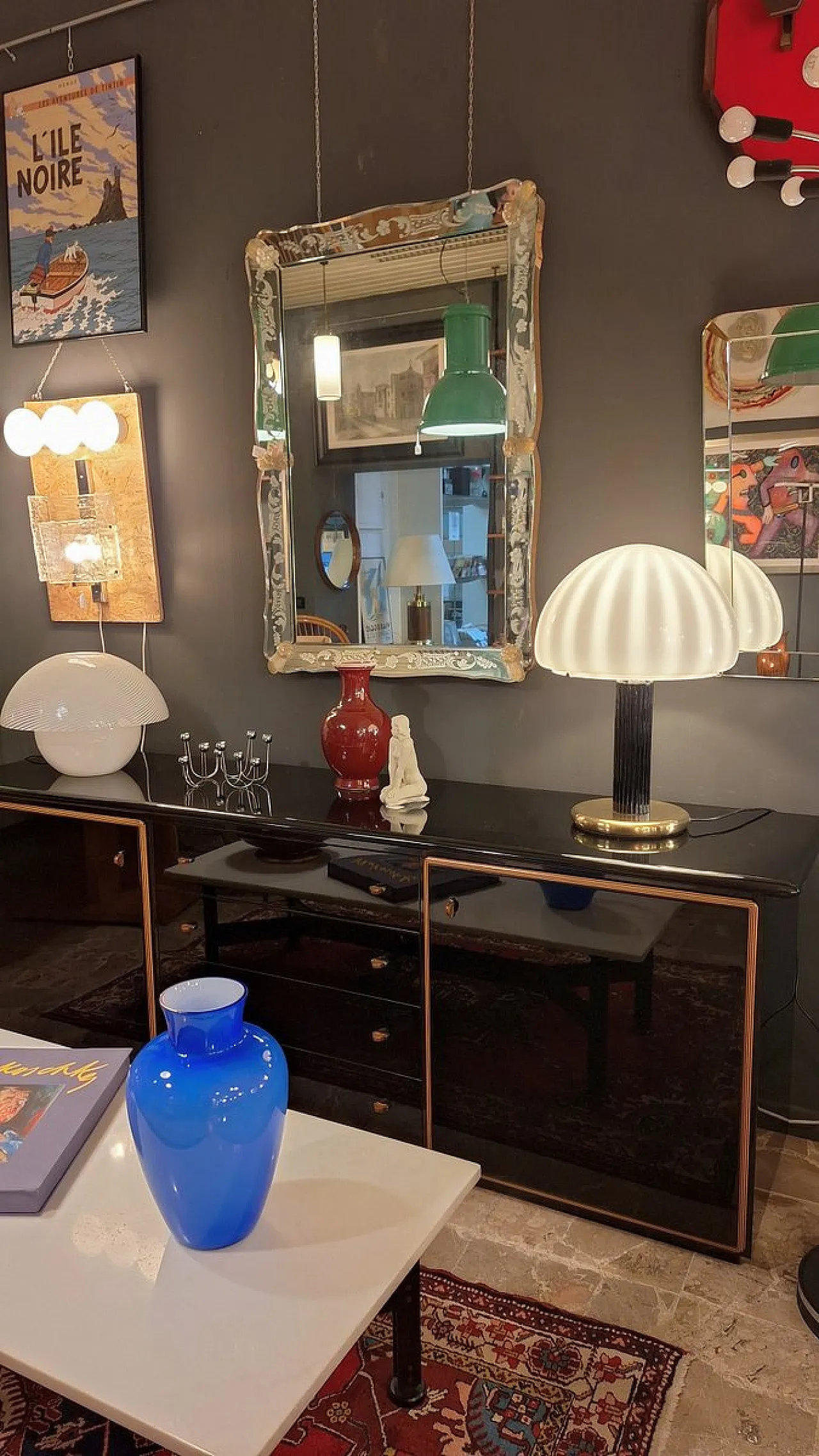 Cordonata series table lamp in brass and glass from Venini, 1970s 8