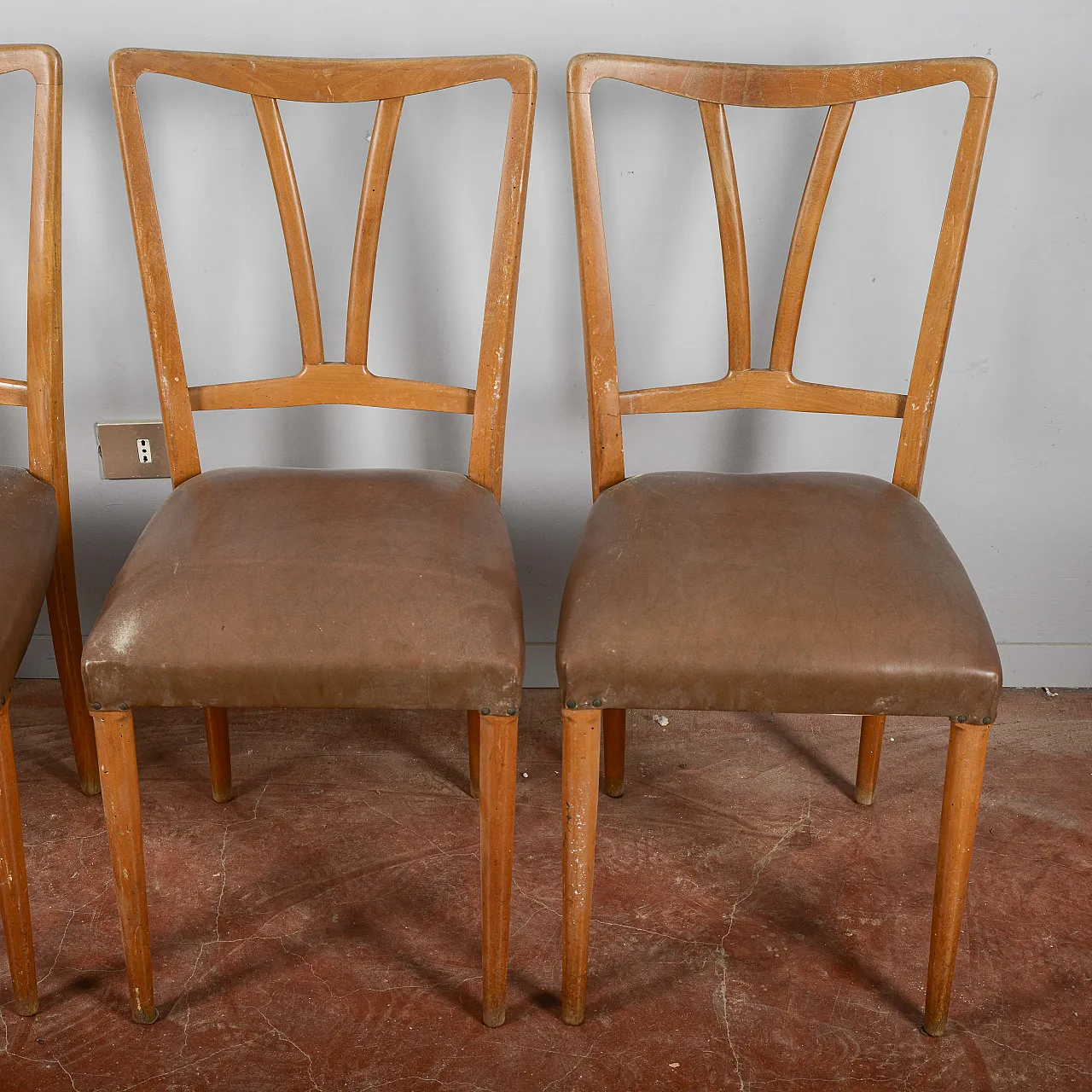 4 Sedie in vilpelle, metà '900 2