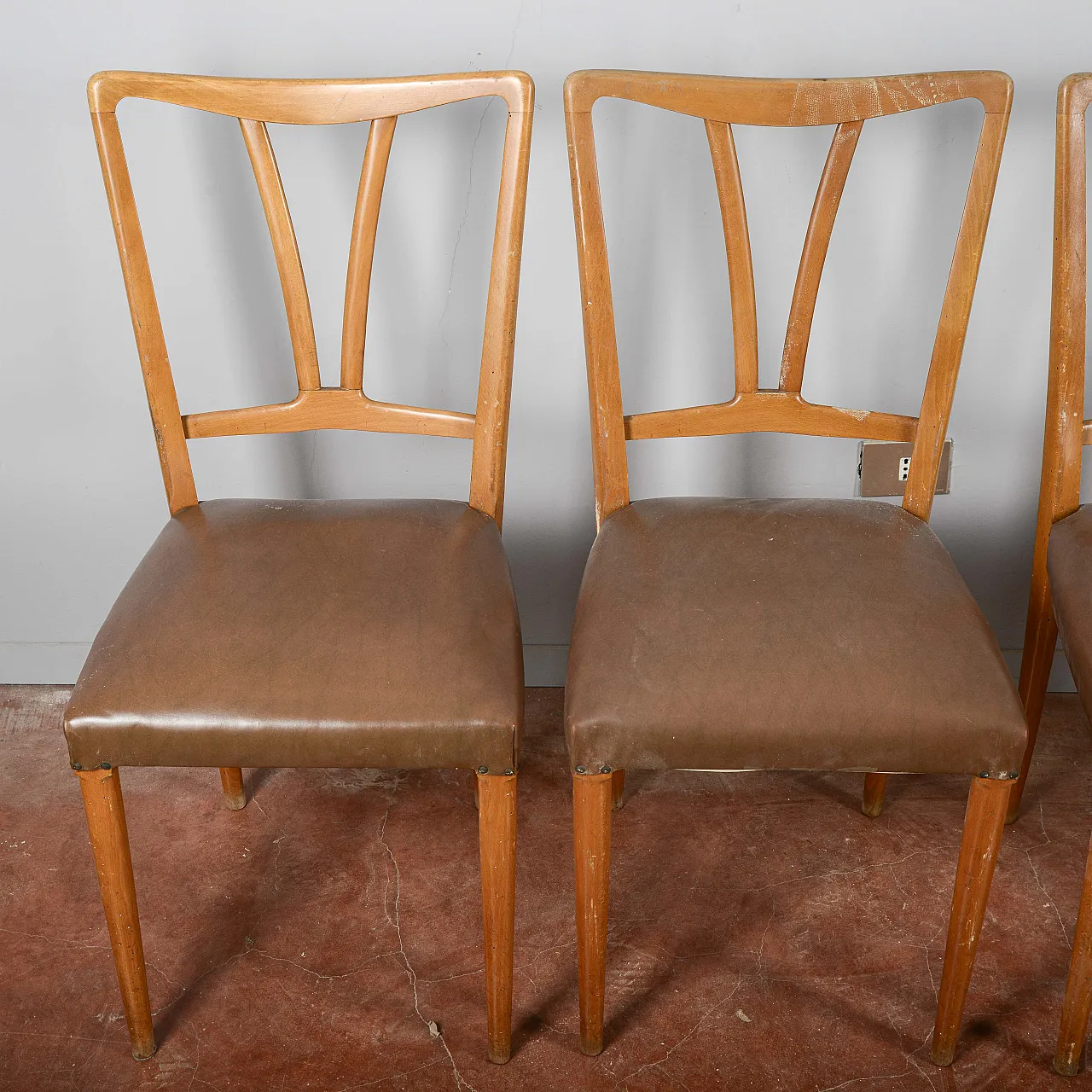 4 Sedie in vilpelle, metà '900 3